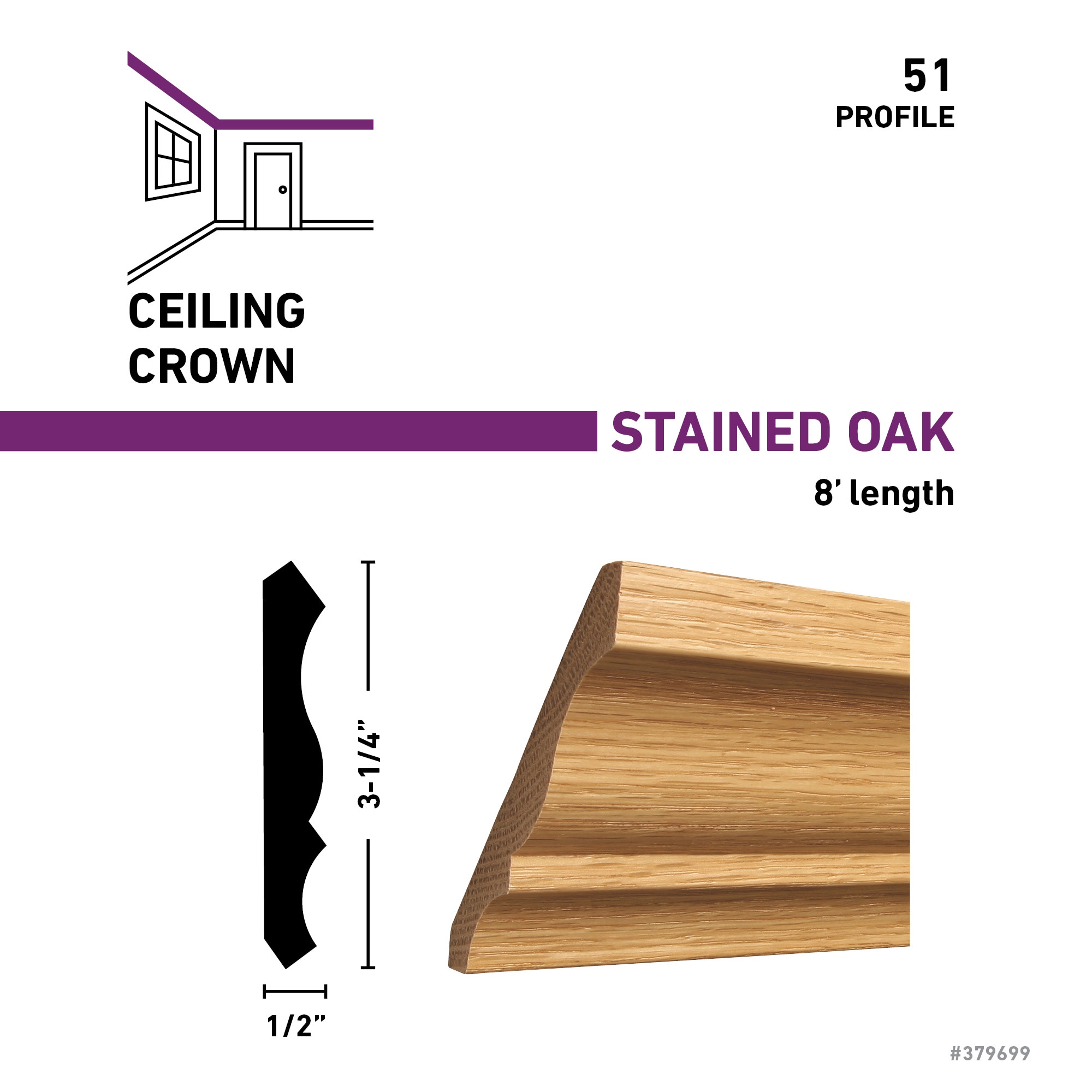 RELIABILT 51 8 OAKGO Crown-Moulding - View #4