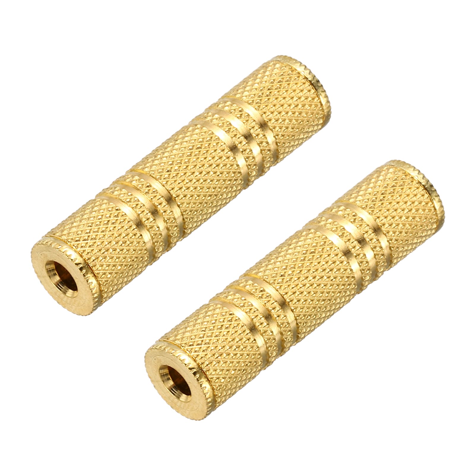 Unique Bargains 2pcs TRS3.5mm Female to TRS3.5mm Female Cable Adapter Connector Stereo Zinc Alloy Gold Plating Cable Adapter Connector for Audio Headphone MP3 MP4 Computer Car Signal Conversion