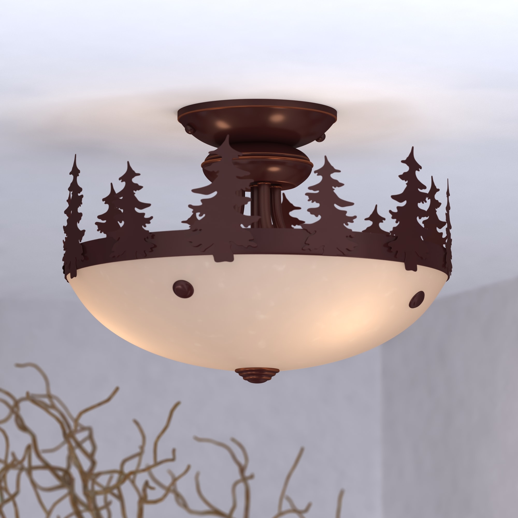 Cascadia LK55512BBZ-C Yosemite 2.0 -Light 11.75-in Burnished Bronze Semi Flush Mount Light