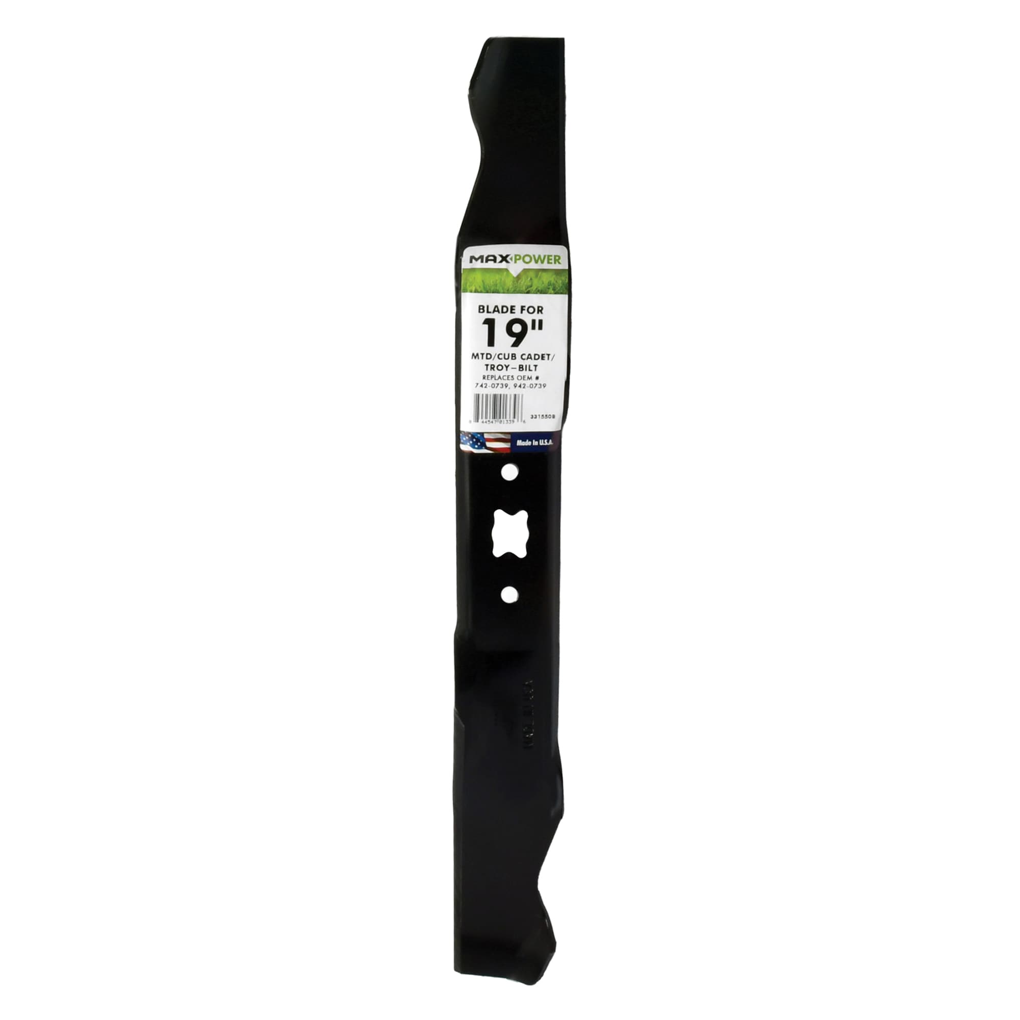 MaxPower 331550B 19-in Deck Standard Mower Blade for Walk-behind mowers