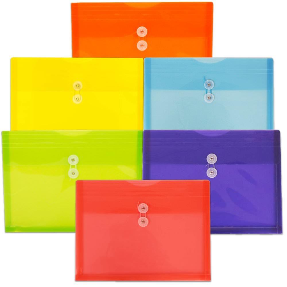 JAM Paper Plastic Envelopes A2 Size, Assorted Colors, 6/Pack - Legal  Booklet, Snap Closure - Multiple Colors/Finishes - JAM Paper Envelopes in  the Envelopes department at