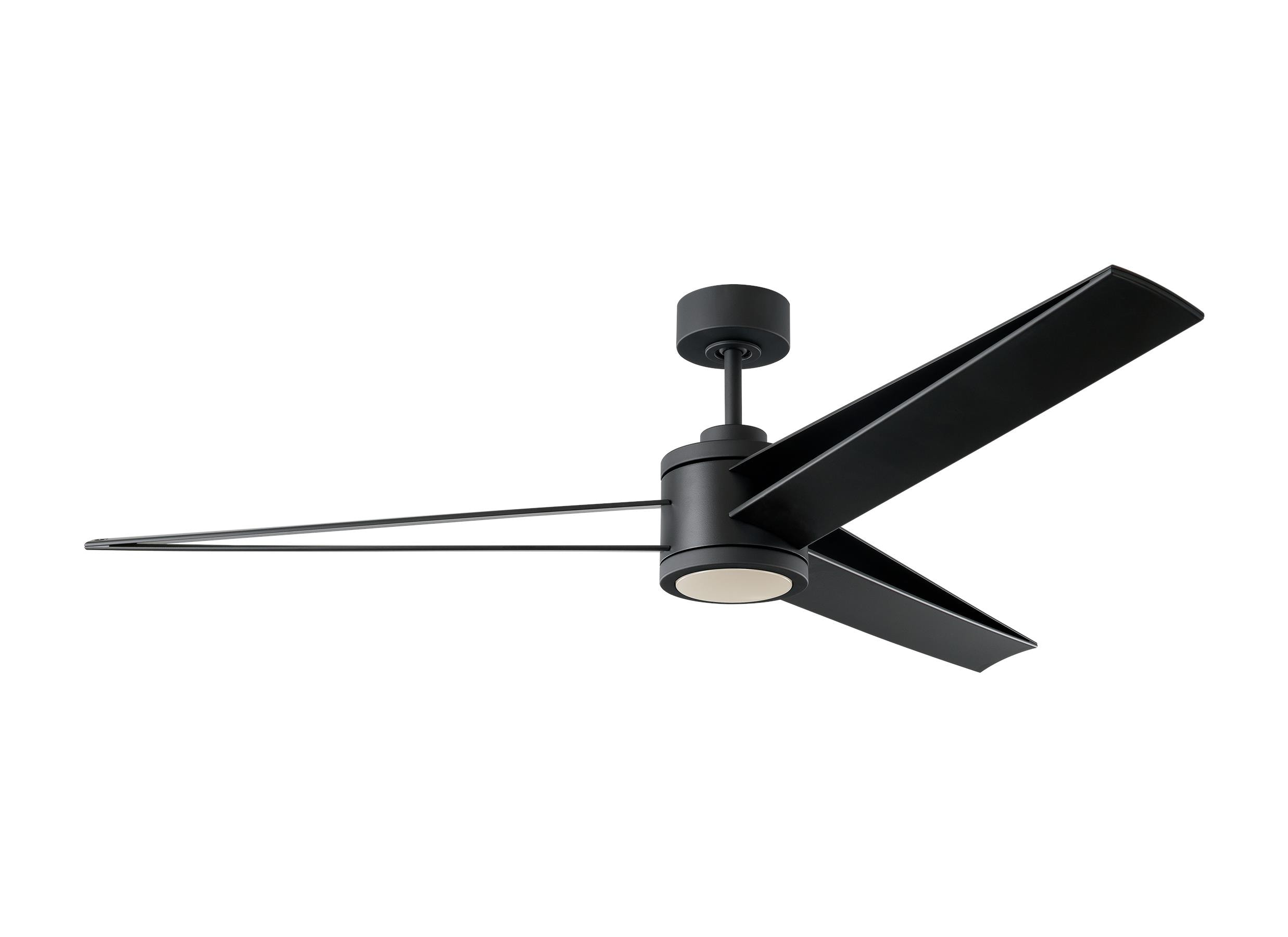 Generation Lighting 3AMR60MBKD Armstrong 60 60-in Midnight Black with Midnight Black Blades Ceiling Fan With Light - Remote Included ( 3 -Blade )