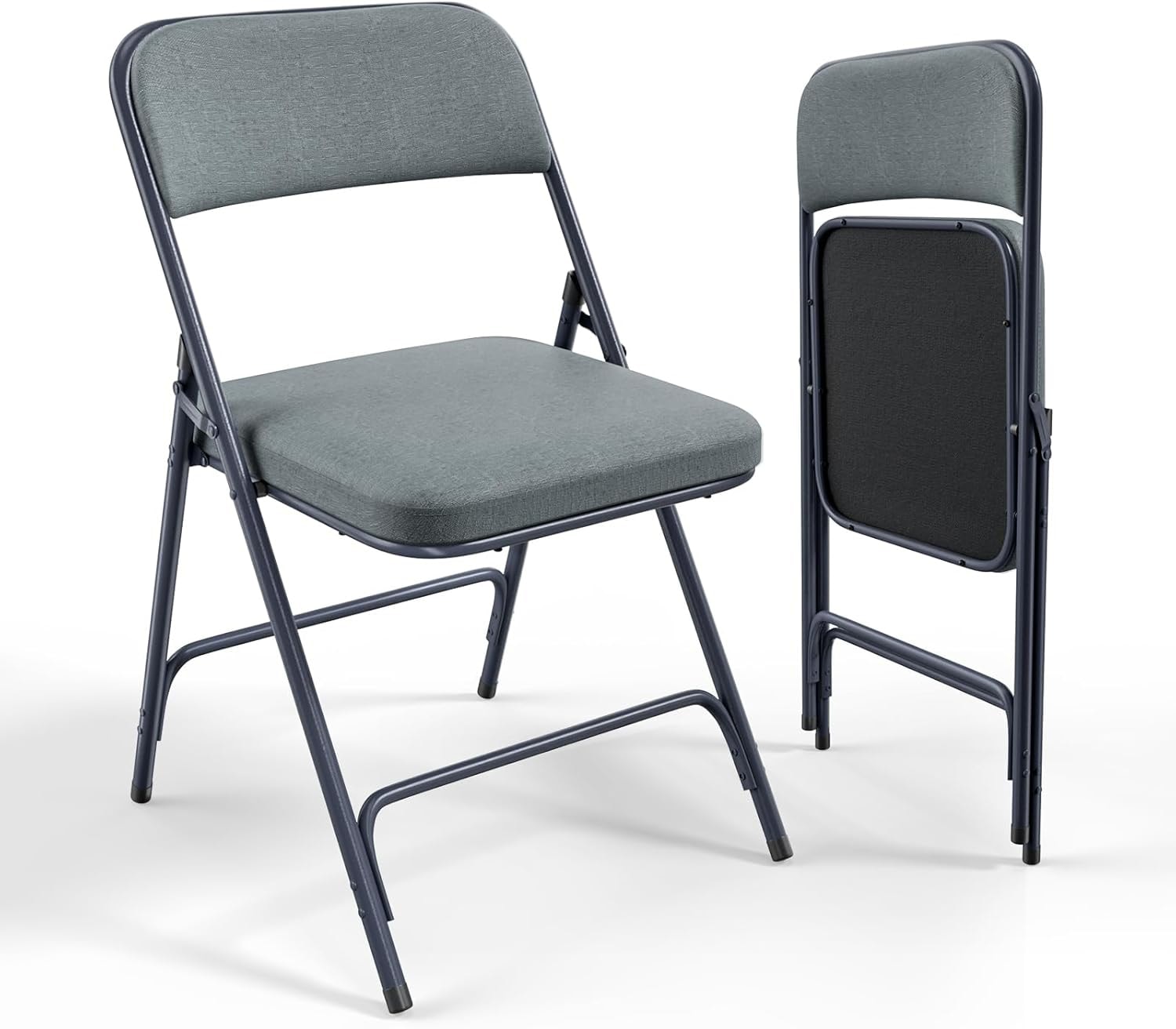 Outopee LO1G52004795 Gray Commercial/Residential Standard Folding Chair with Padded Seat ( Indoor or outdoor )