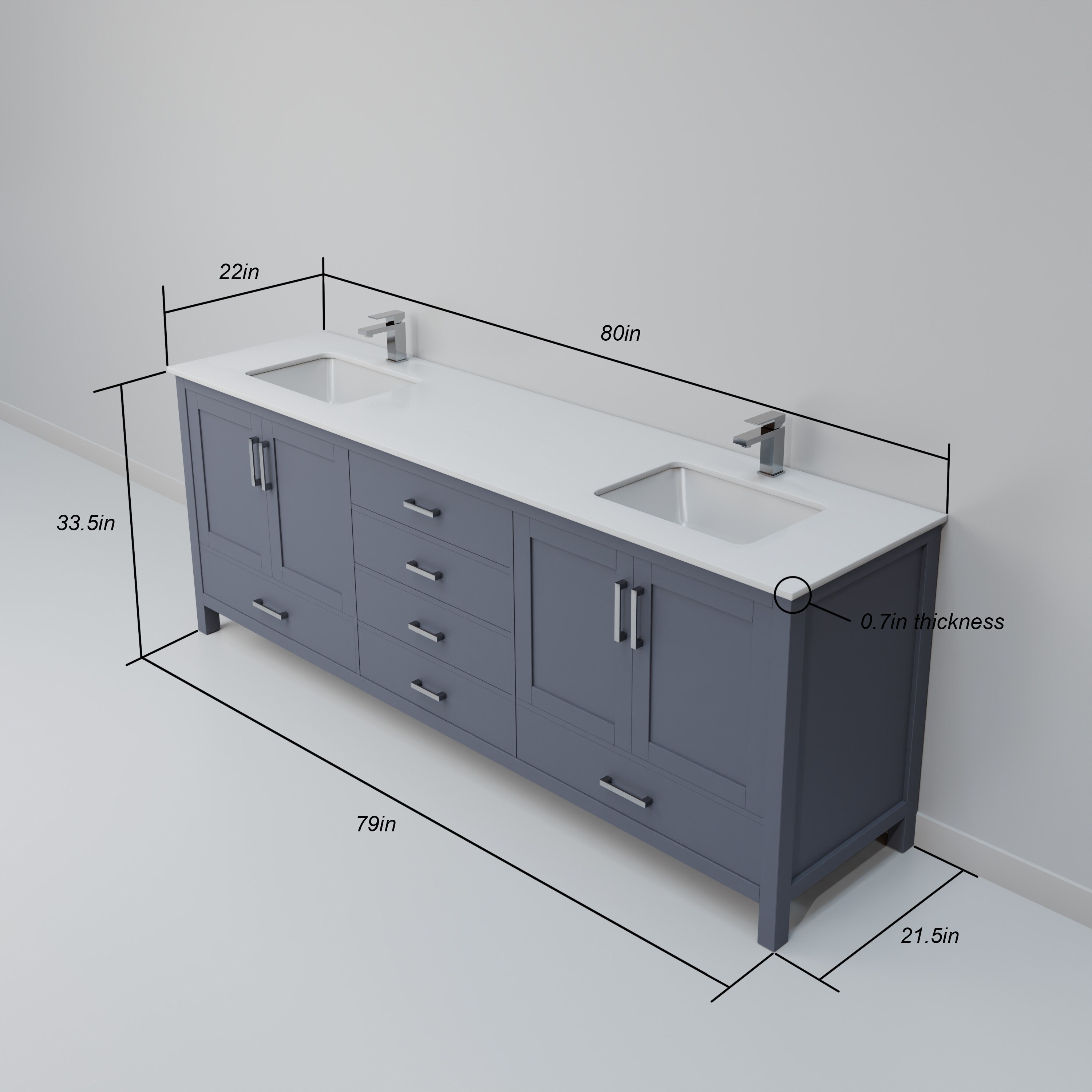 Lexora LJ342280DBWQM30 Bath-Vanity-Combo - View #8