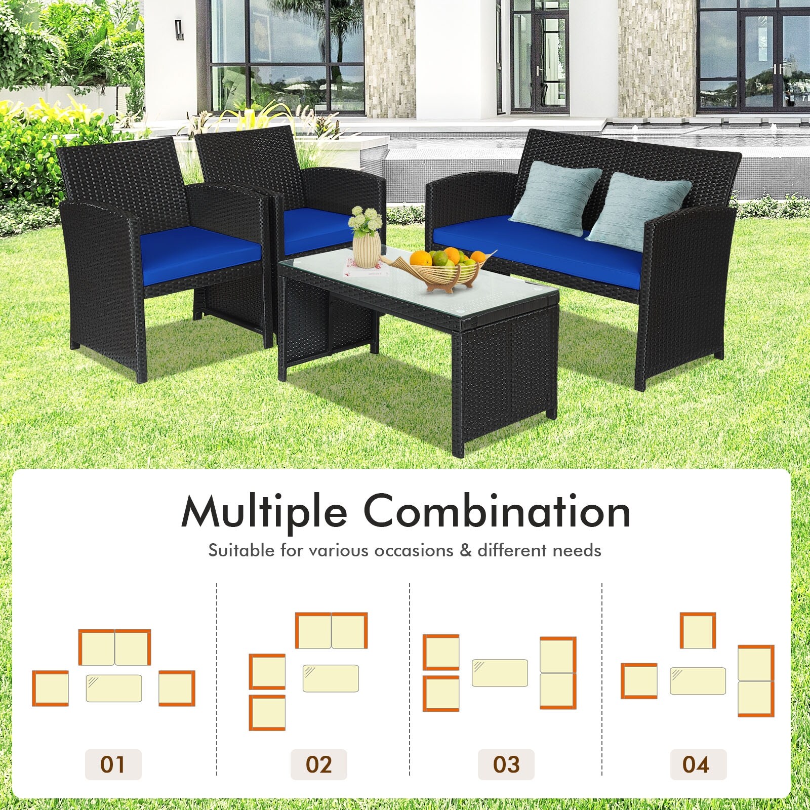Slickblue D-CO-YN93236WH Patio-Conversation-Sets - View #7
