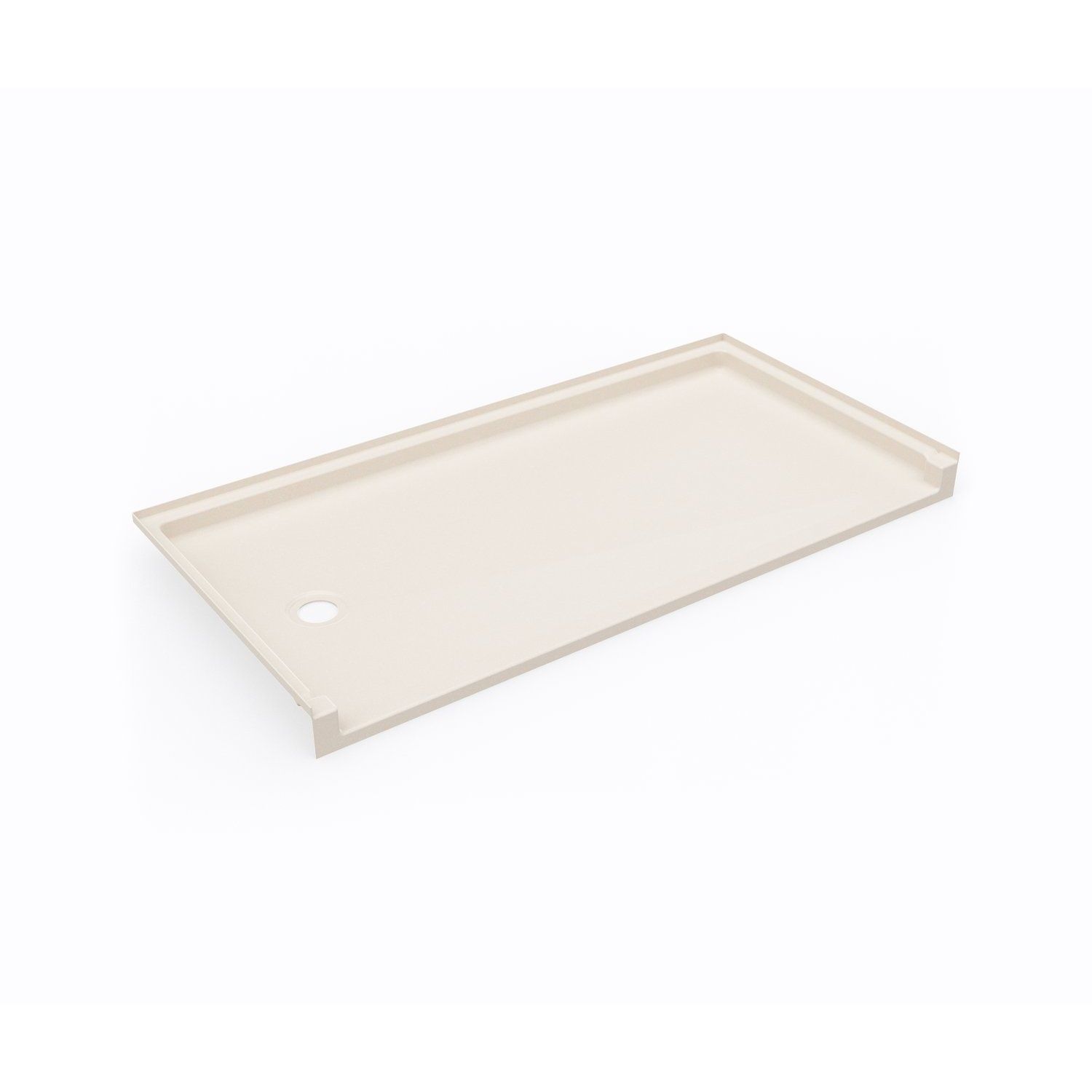 SWAN SB03060LM.011 30-in W x 60-in L Tahiti White (011) Rectangle Shower Pan Base with 1.38-in H Threshold (Left Drain)
