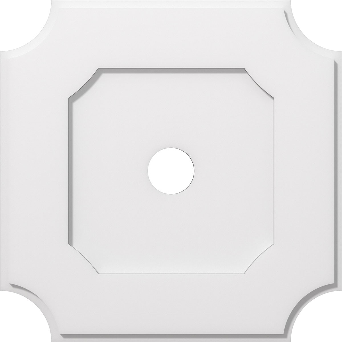 Ekena Millwork CMP22LE-03000 Locke 22-Inches W x 22-Inches L Contemporary White PVC Whole Ceiling Medallion
