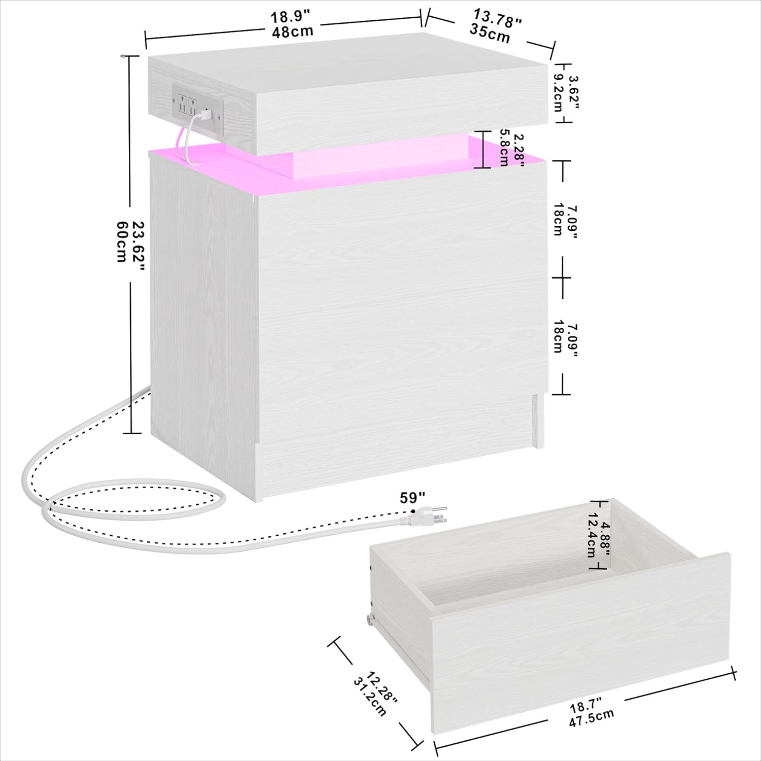 Likimio R0BB6HFKJPJ1WIAK nightstands - View #3
