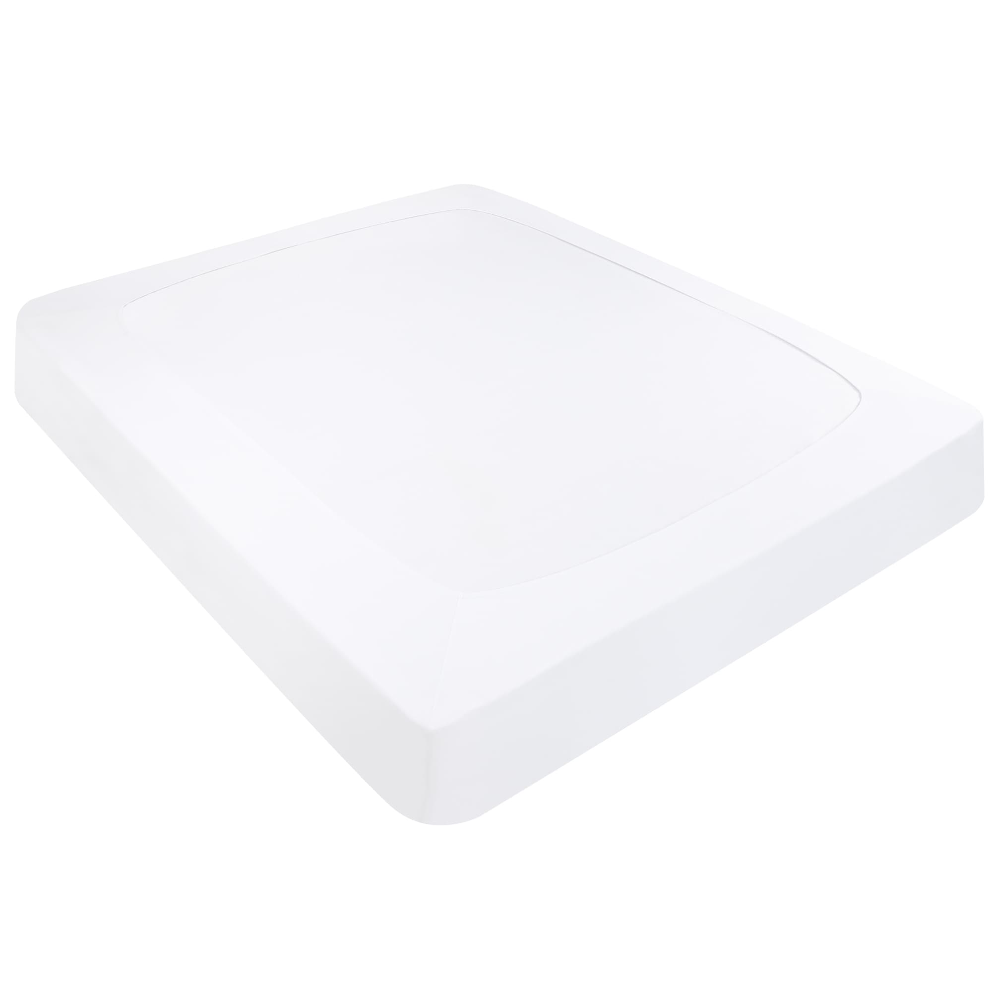 Unique Bargains Box Spring Cover Stretchy Fabric Wrap Around 4 Sides Bed Skirt Wrinkle Free for Home Elastic Mattress Cover Fits Mattress Up to 14-Inch Queen White