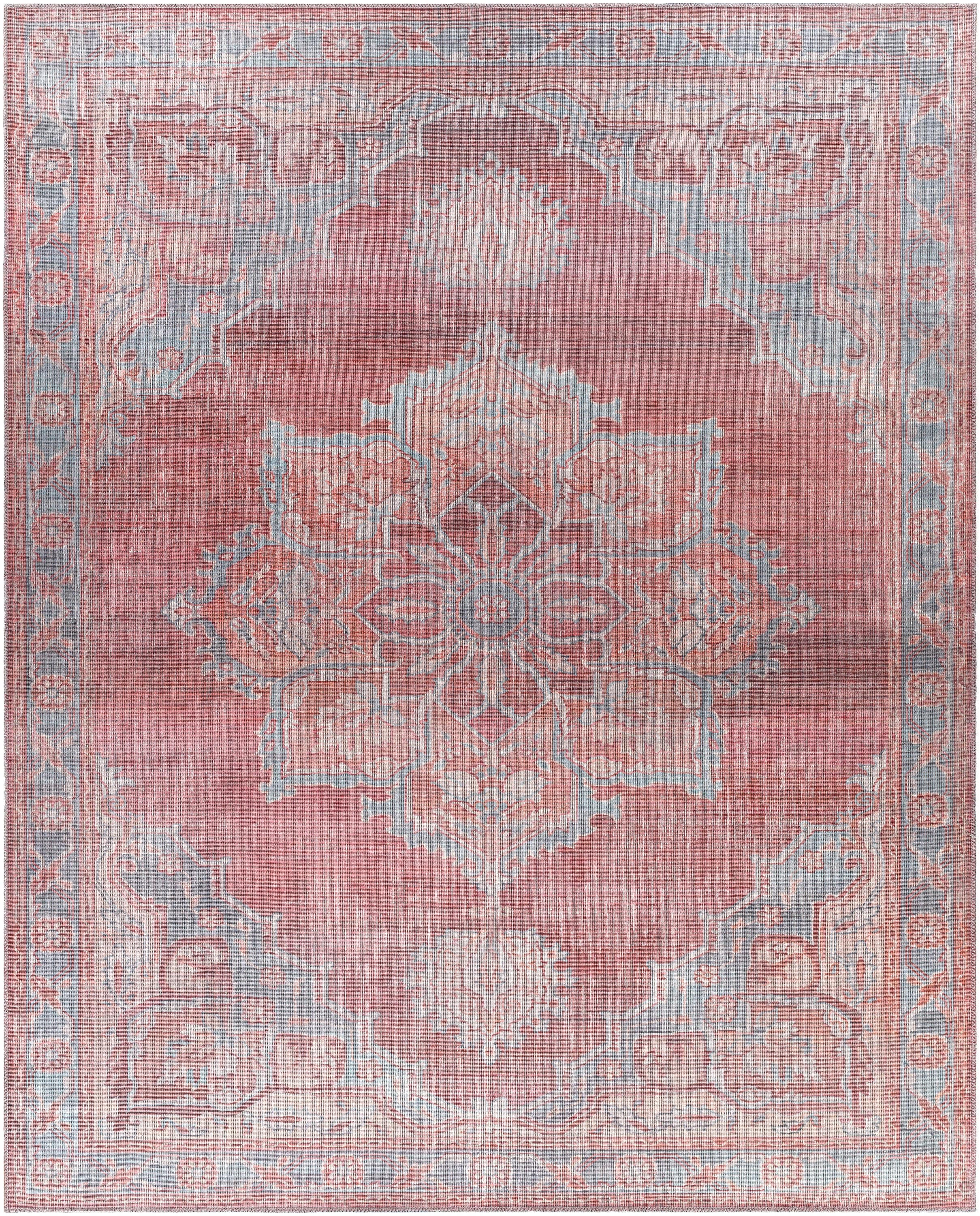 Artistic Weavers FRL2304-710102 Farrell 8 X 10 (ft) Red/Navy Indoor Medallion Oriental Machine Washable Area Rug