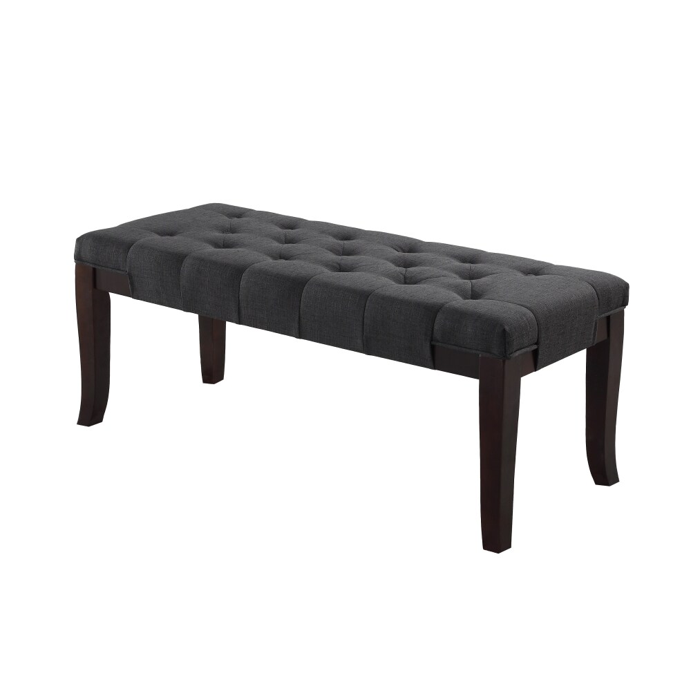 Flynama L-P164589 Modern Grey Accent Bench 44-in x 16-in x 18.25-in