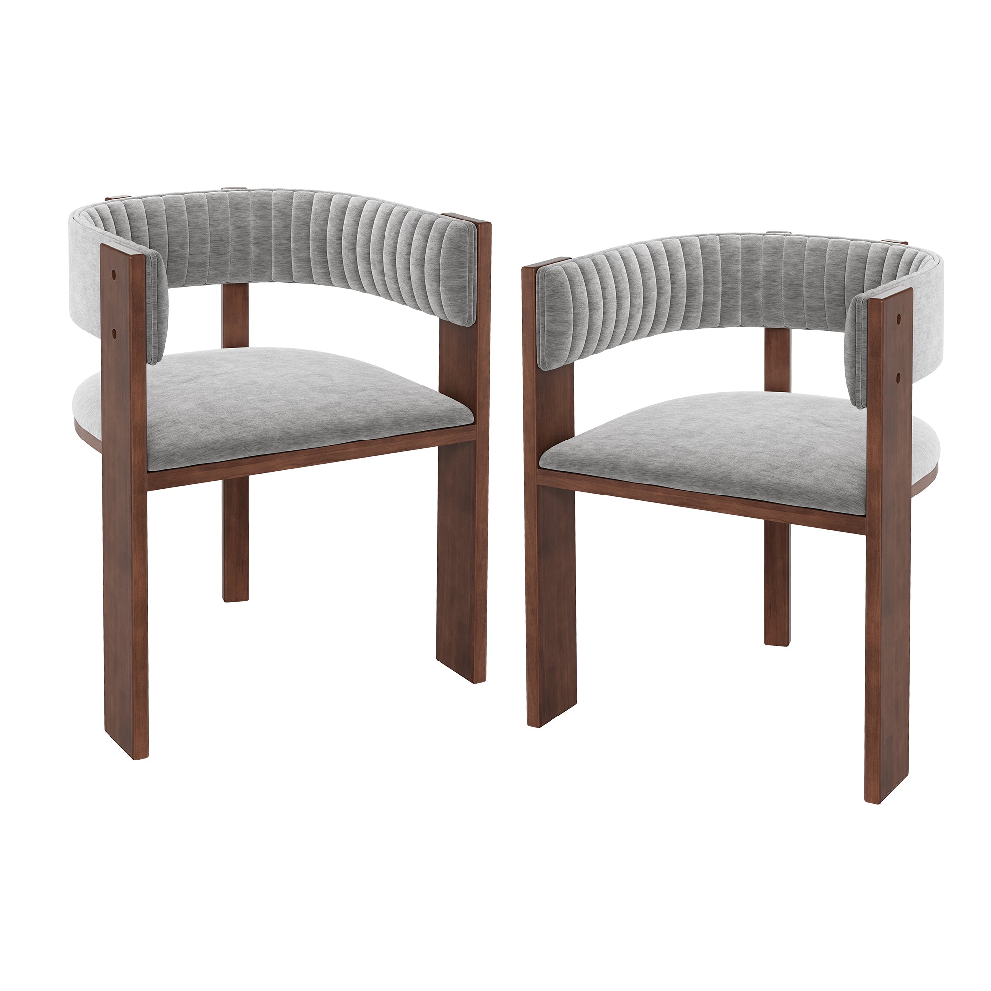 Boyel Living BLWCWS6198-GY Gray Fabric Dining Chairs with Curved Back (Set of 2)