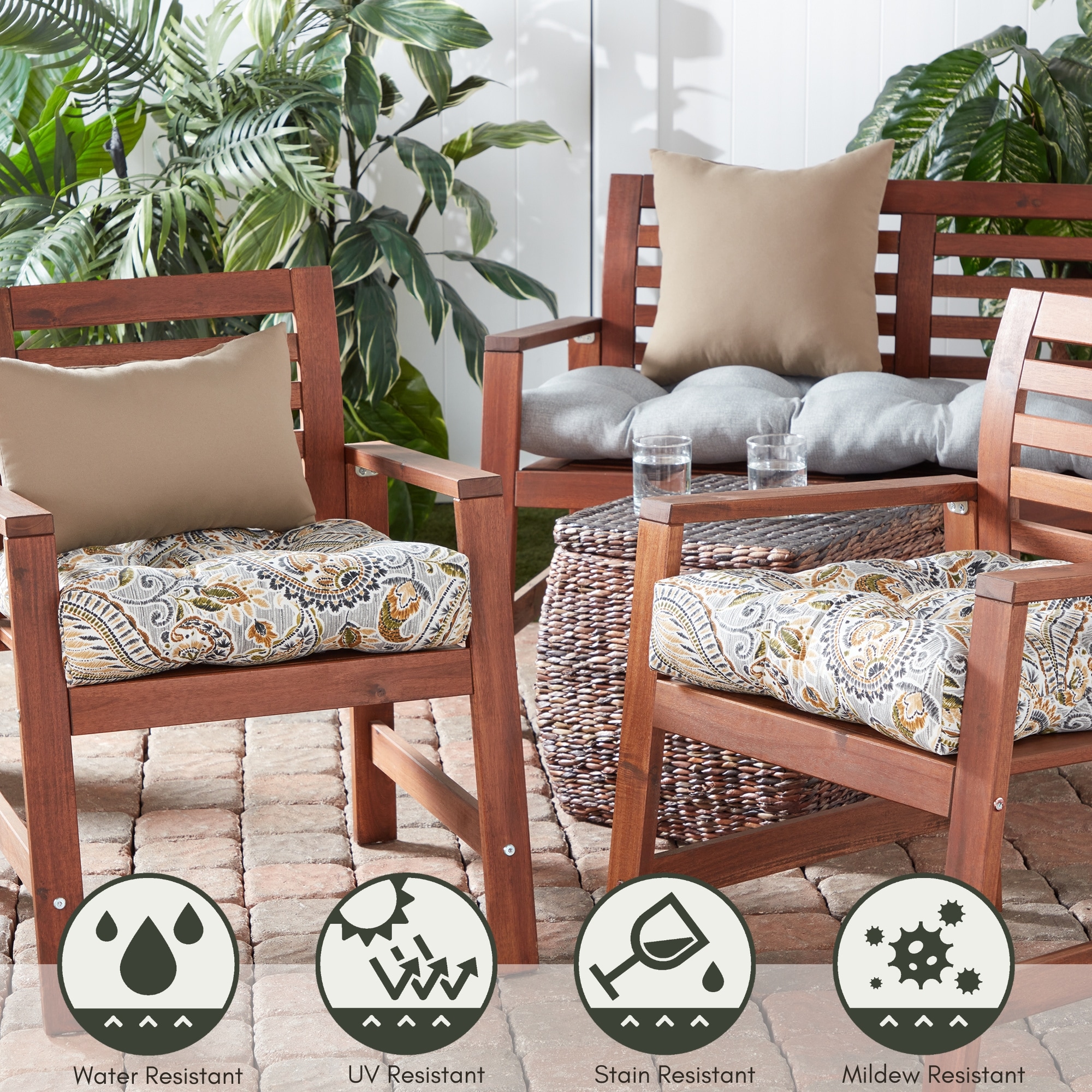 Greendale Home Fashions OC6800S2-ARCTIC Patio-Furniture-Cushions - View #6