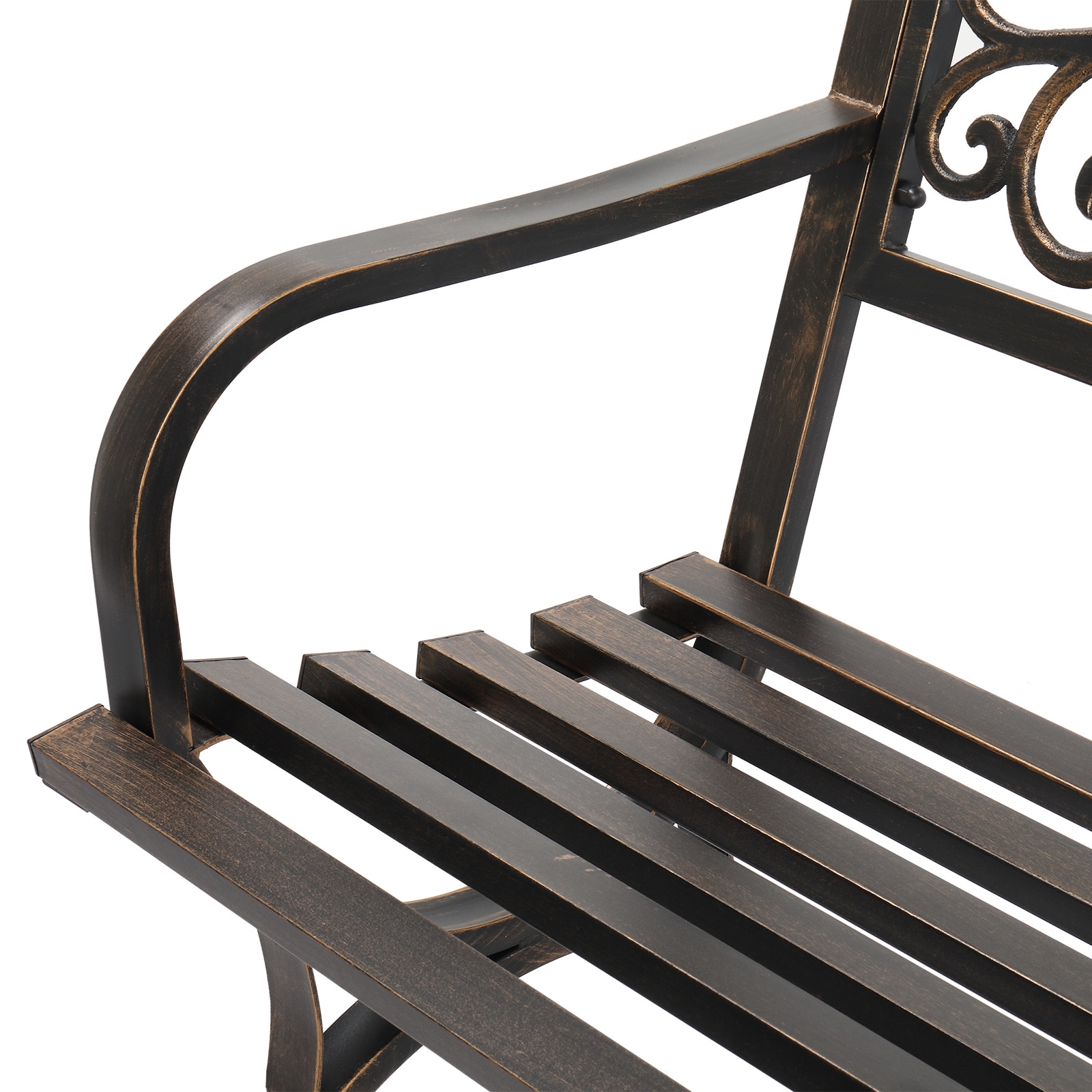 Winado 50-in W x 33.3-in H Bronze Iron Garden Bench in the Patio ...