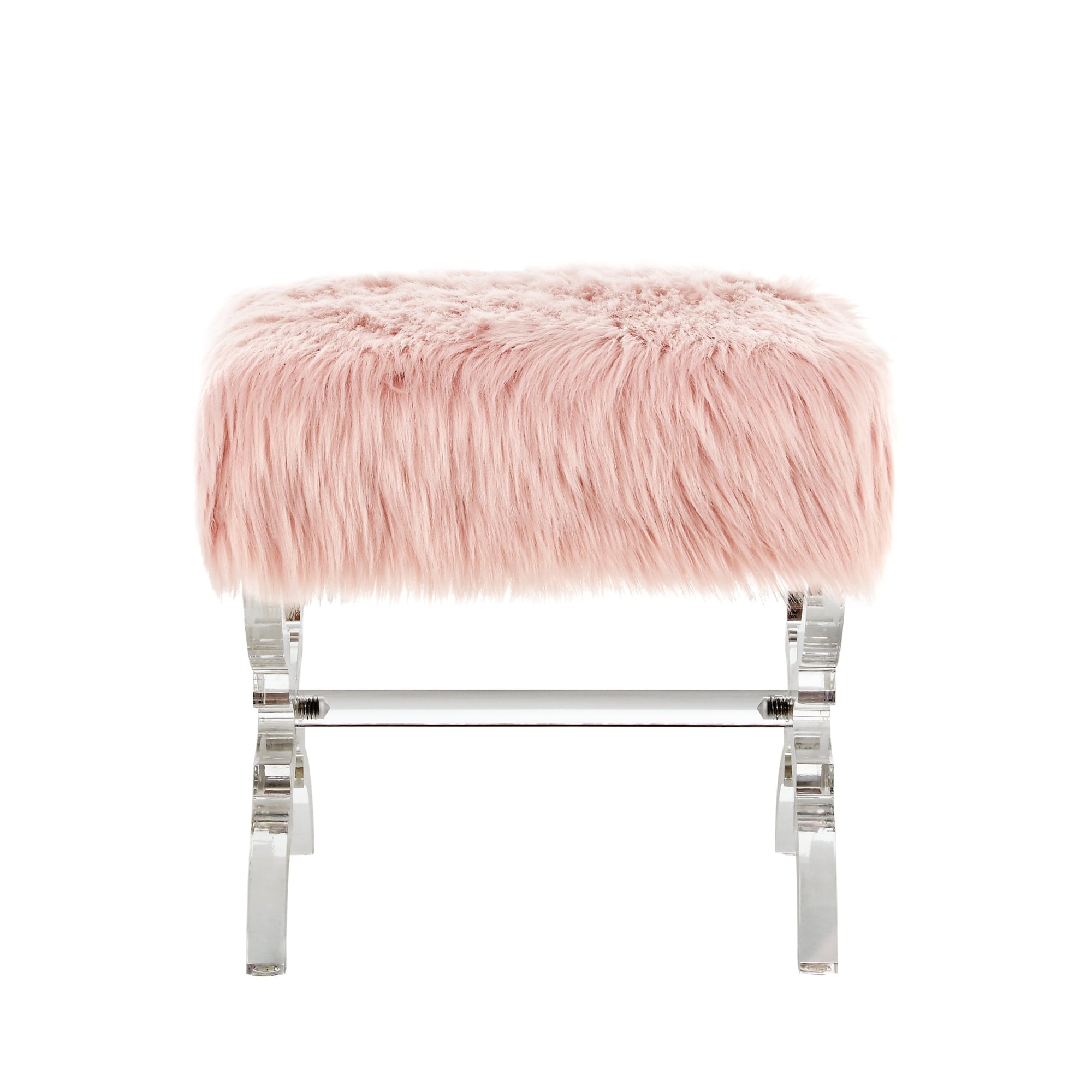 Inspired Home ON38-04RS-LS Reida Modern Rose Ottoman