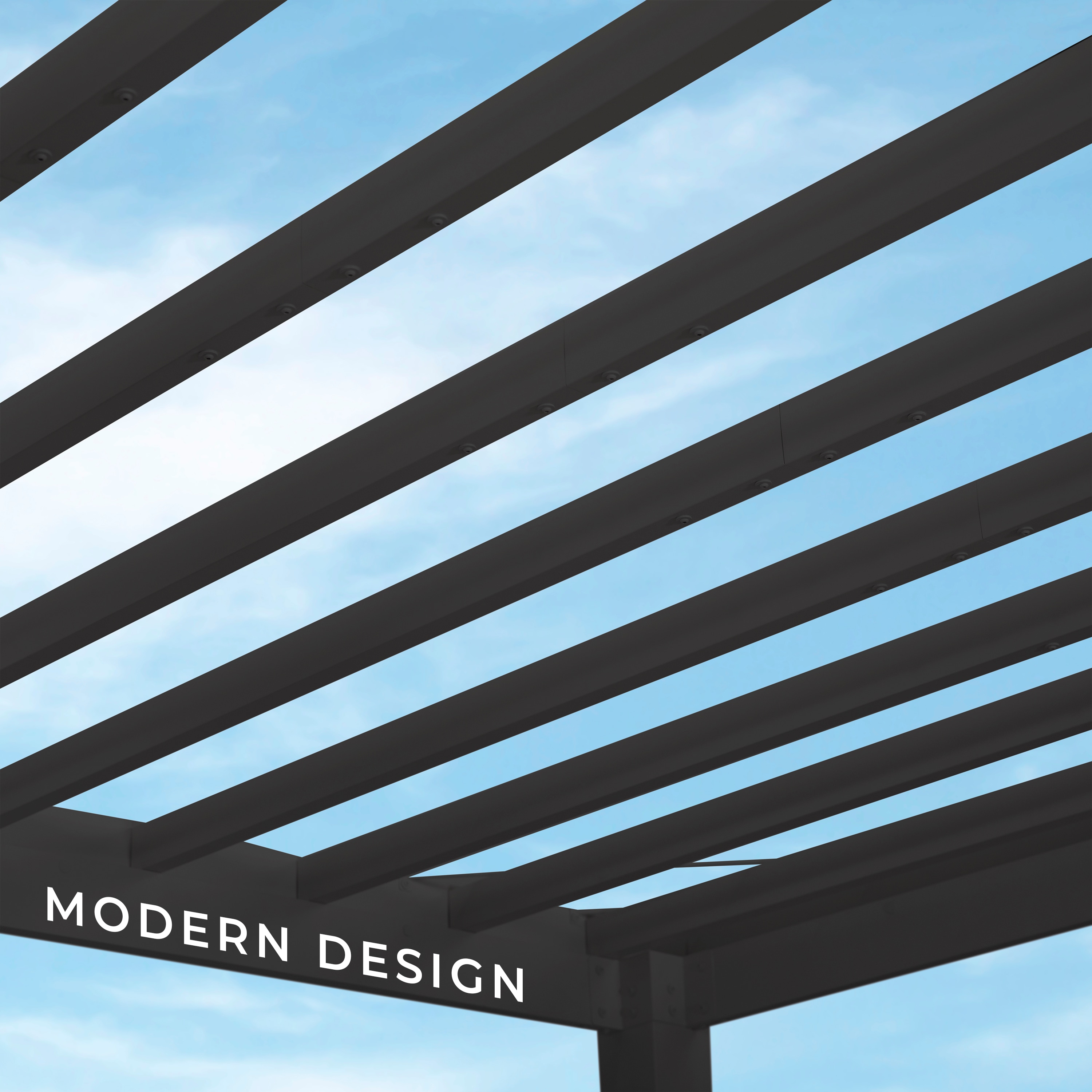 Trenton 14' x 12' Black Steel Pergola with Canopy