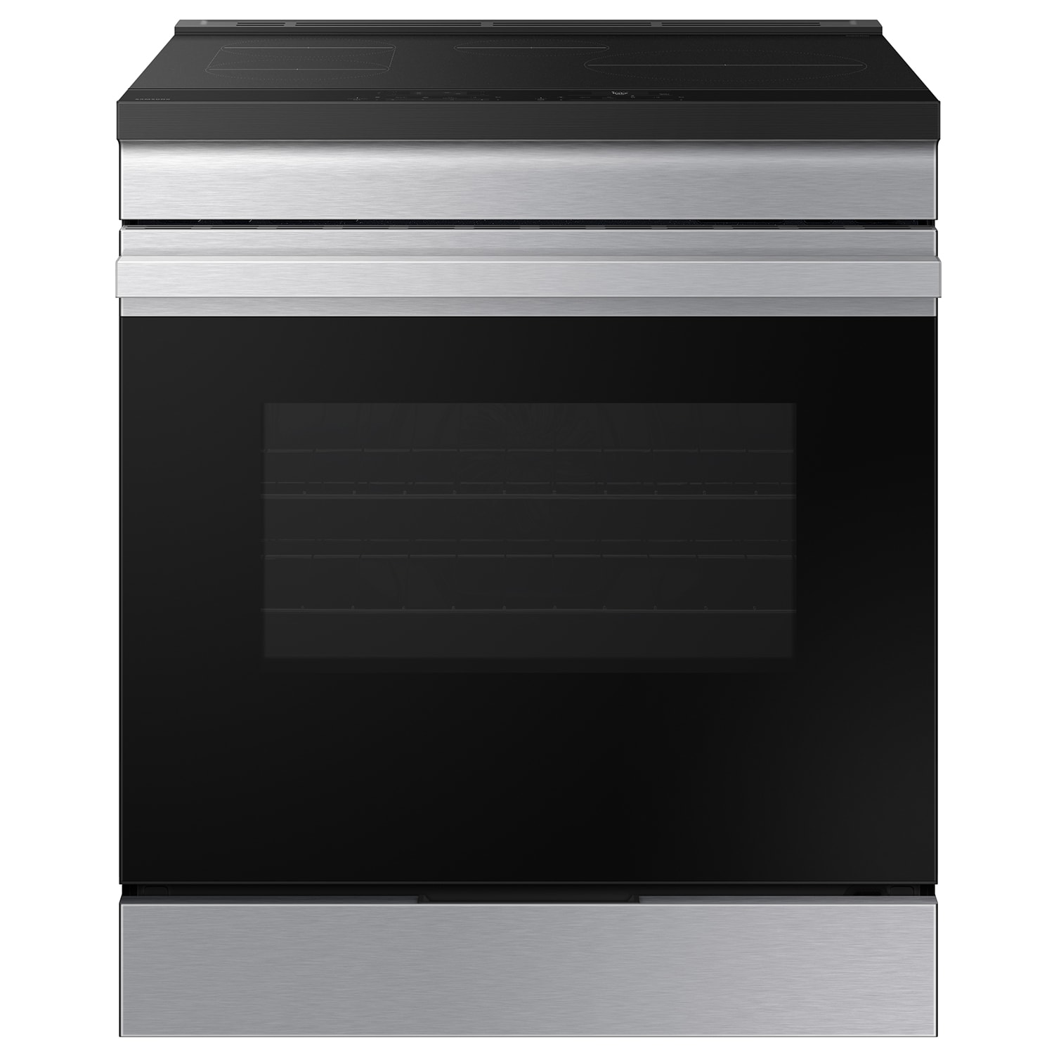 Samsung Bespoke 30-in 4 Burners 6.3-cu ft Self & Steam Cleaning Slide-in Single Induction Range (Stainless Steel)