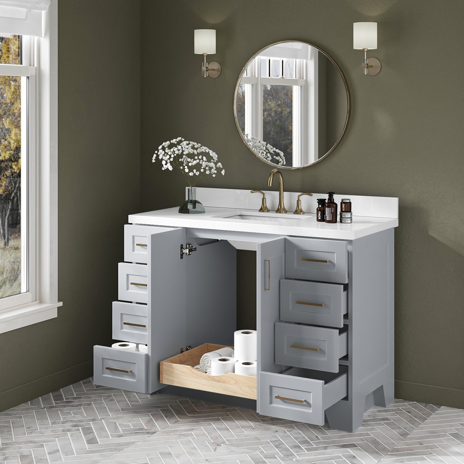 ARIEL Q049SWQRVOGRY Bath-Vanity-Combo - View #3