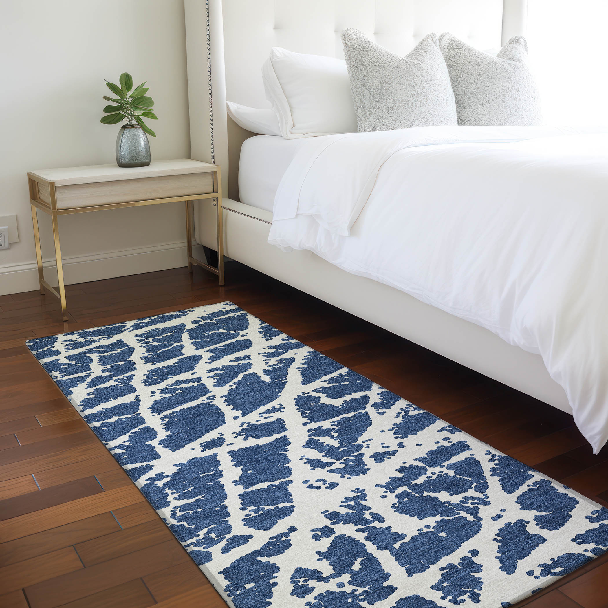 Addison Rugs ACN501NA2X8 Chantille ACN501NA 2 x 7 (ft) Polyester Navy Rectangular Indoor/Outdoor Geometric Machine washable Area rug