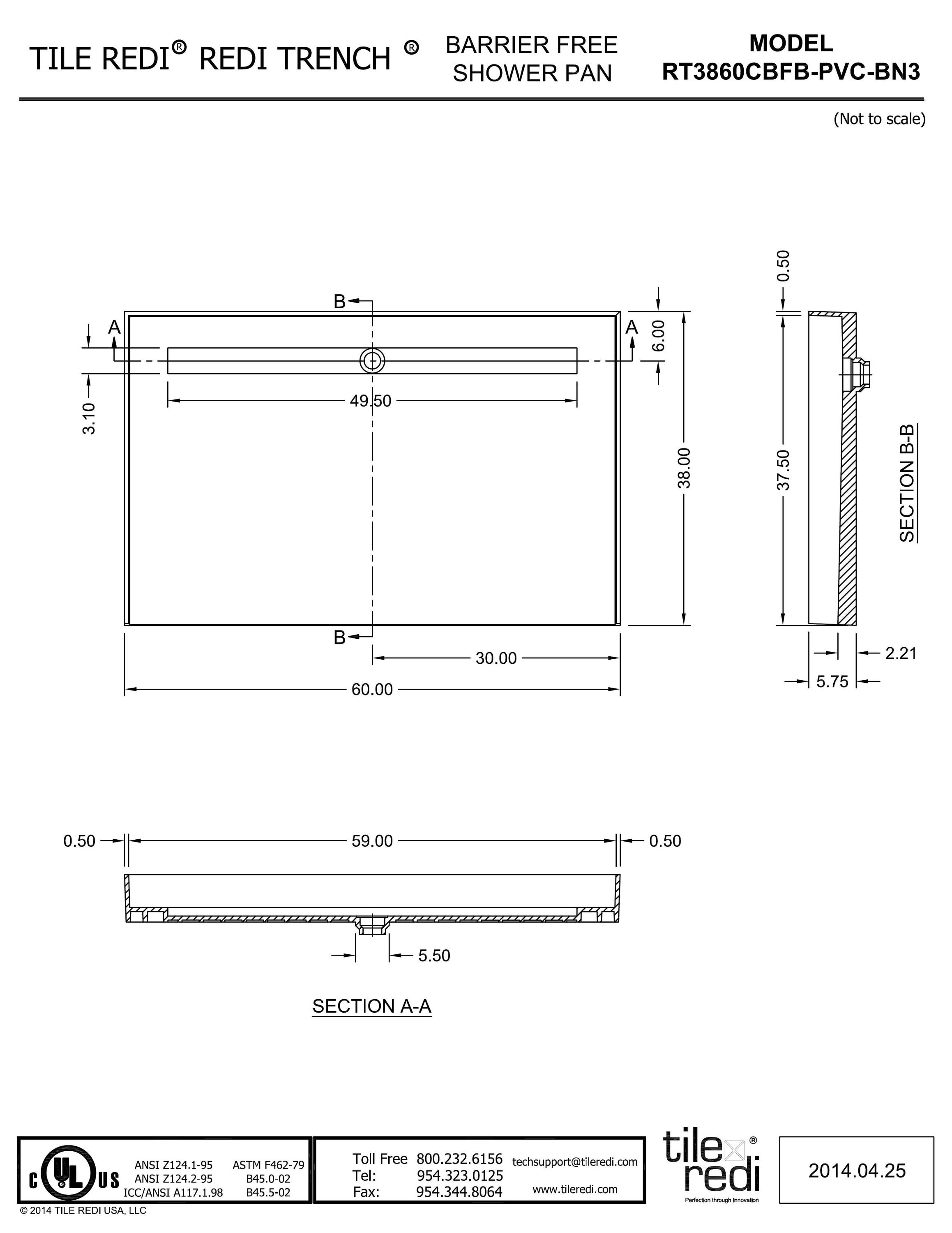 Tile Redi RT3860CBFB-PVC-BN3 Shower-Floors - View #10