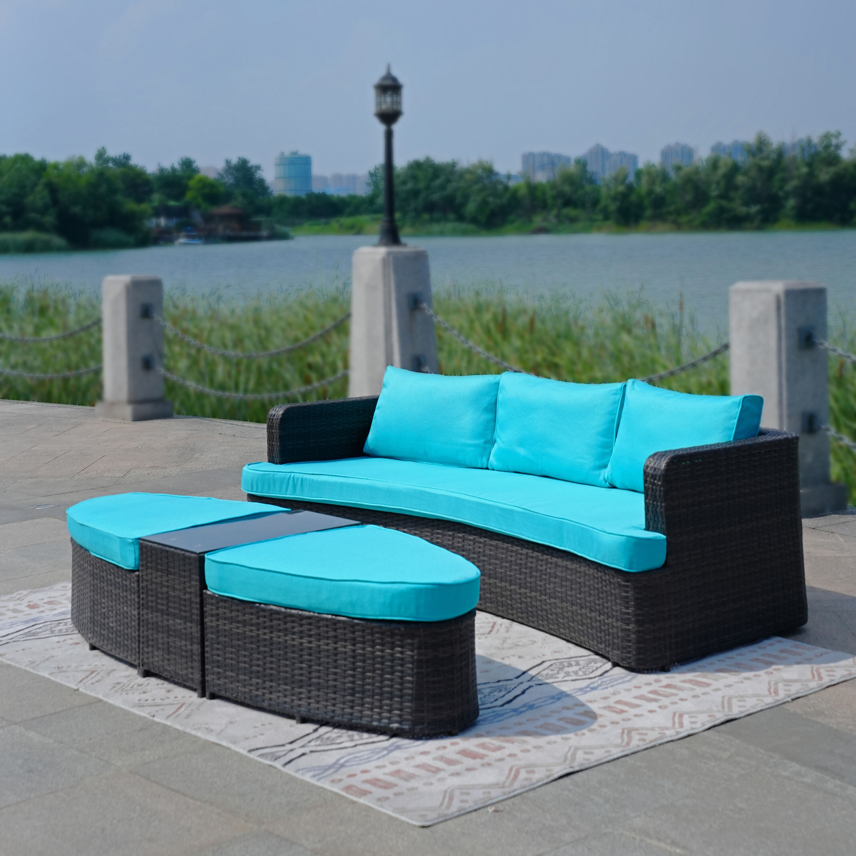 Moda Furnishings PAL-1202BR-CYAN Patio-Conversation-Sets - View #6