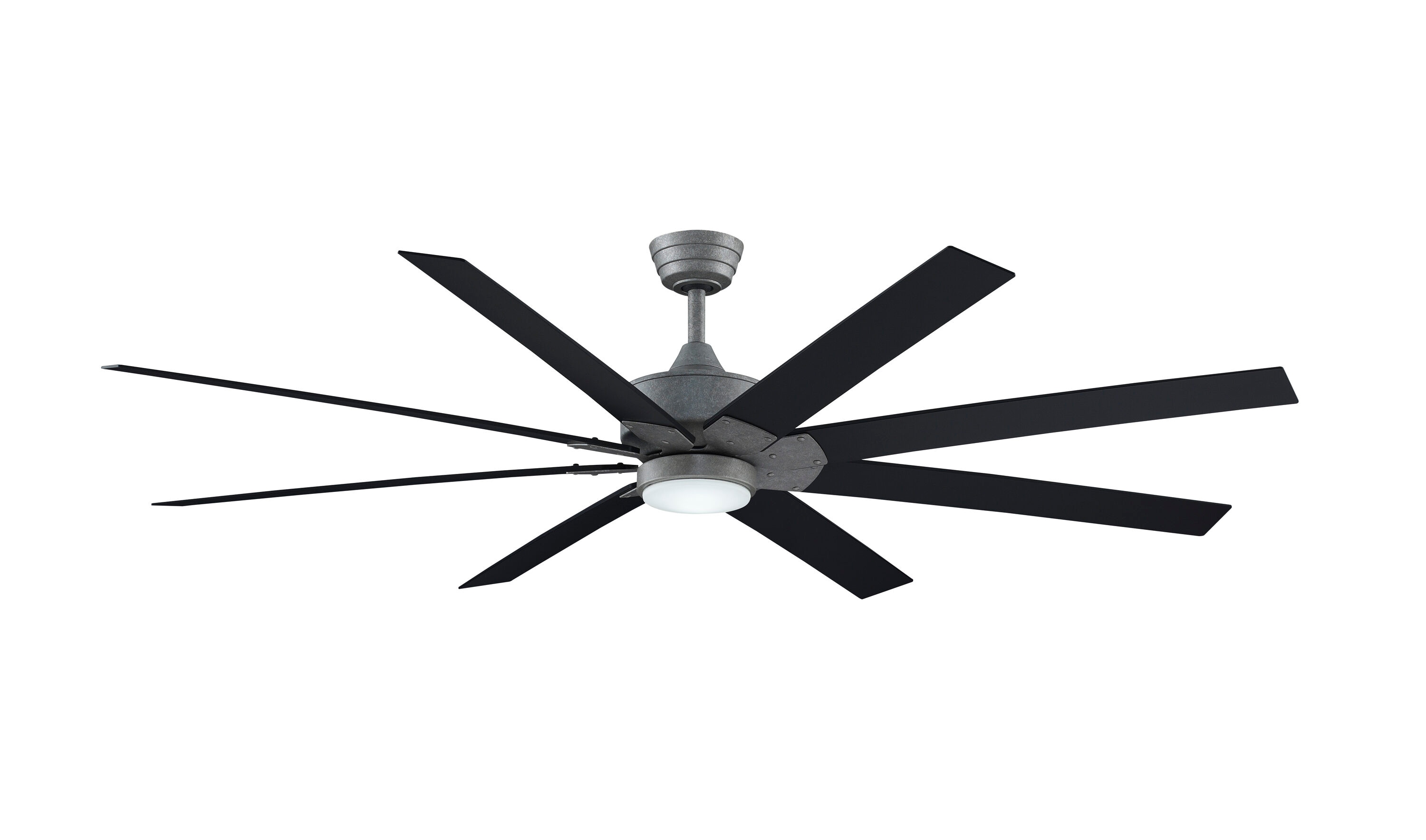 Fanimation TriAire Custom 64-in Silver Color-changing Integrated LED Indoor/Outdoor Smart Propeller Ceiling Fan with Light and Remote (3-Blade) FPD8515SLW-64SLW-LK Sansujyuku sansujyuku.com