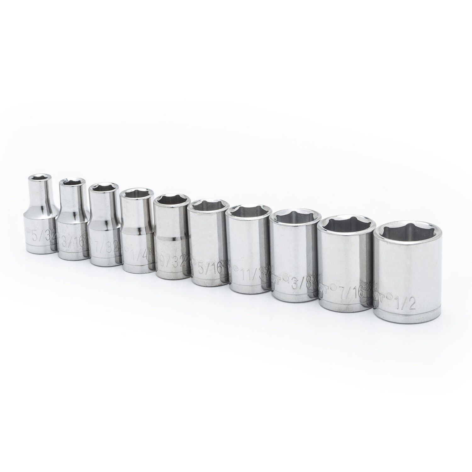 Crescent CSAS8N 10-Piece Standard (SAE) 1/4-in Drive 6-point Set Shallow Socket Set