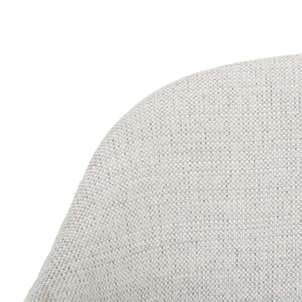 Edmond Transitional Linen Blend Light Grey Arm Chair with Gold Capped Legs