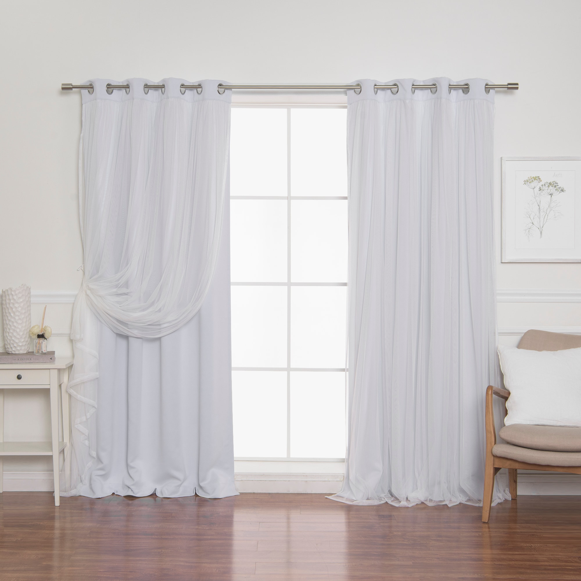 Best Home Fashion GR-MARRYME-108-VAPOR 108-Inches Vapor Blackout Grommet Curtain panel pair
