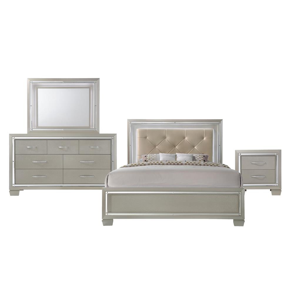 Picket House Furnishings LT100KB4PC Glamour Champagne King Bedroom Set