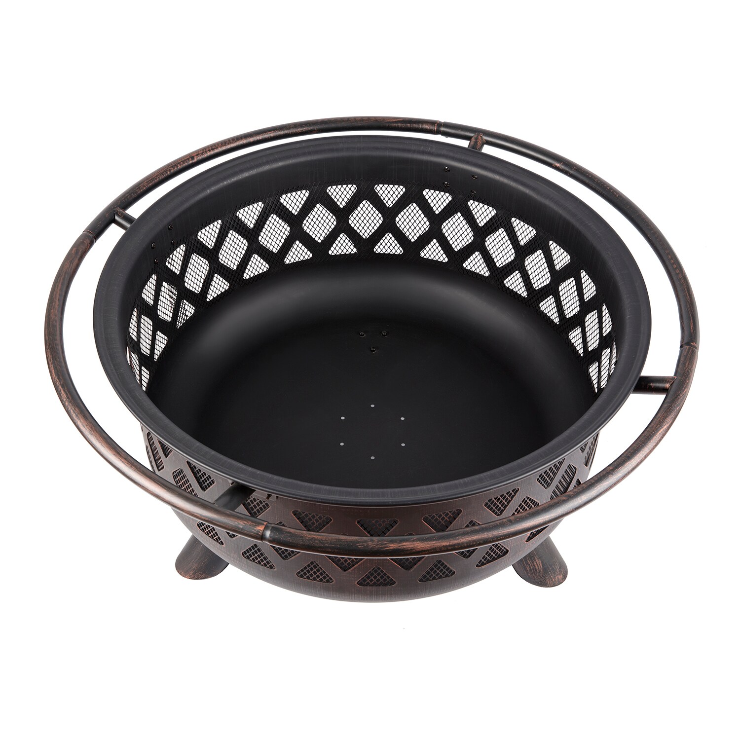 Maocao Hoom 36 in W Brown Iron Wood Burning Fire Pit in the Wood