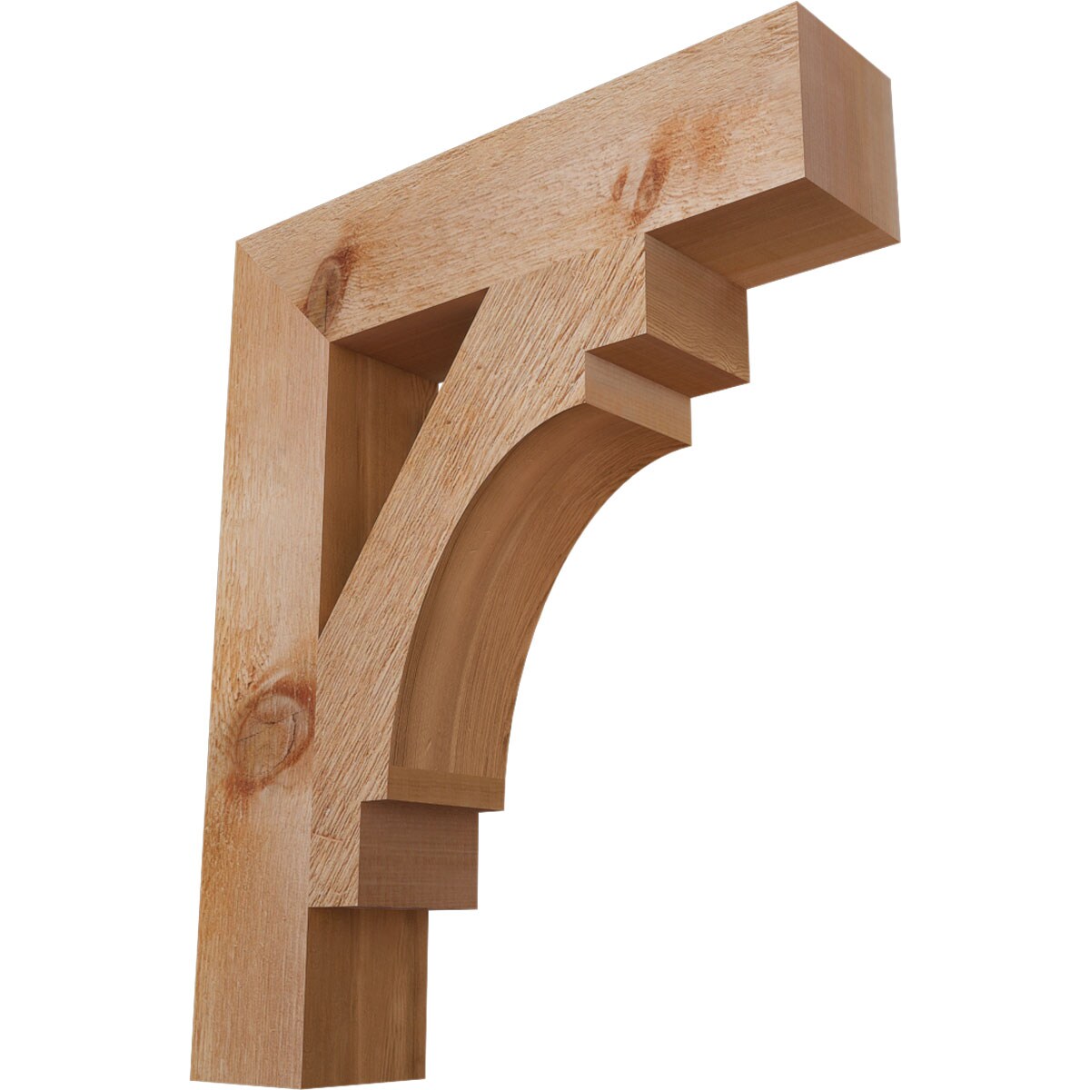Ekena Millwork BKT04X18X22MRC05RWR Merced block rough sawn 4-in x 18-in x 22-in Western red cedar Brown Wood Standard bracket