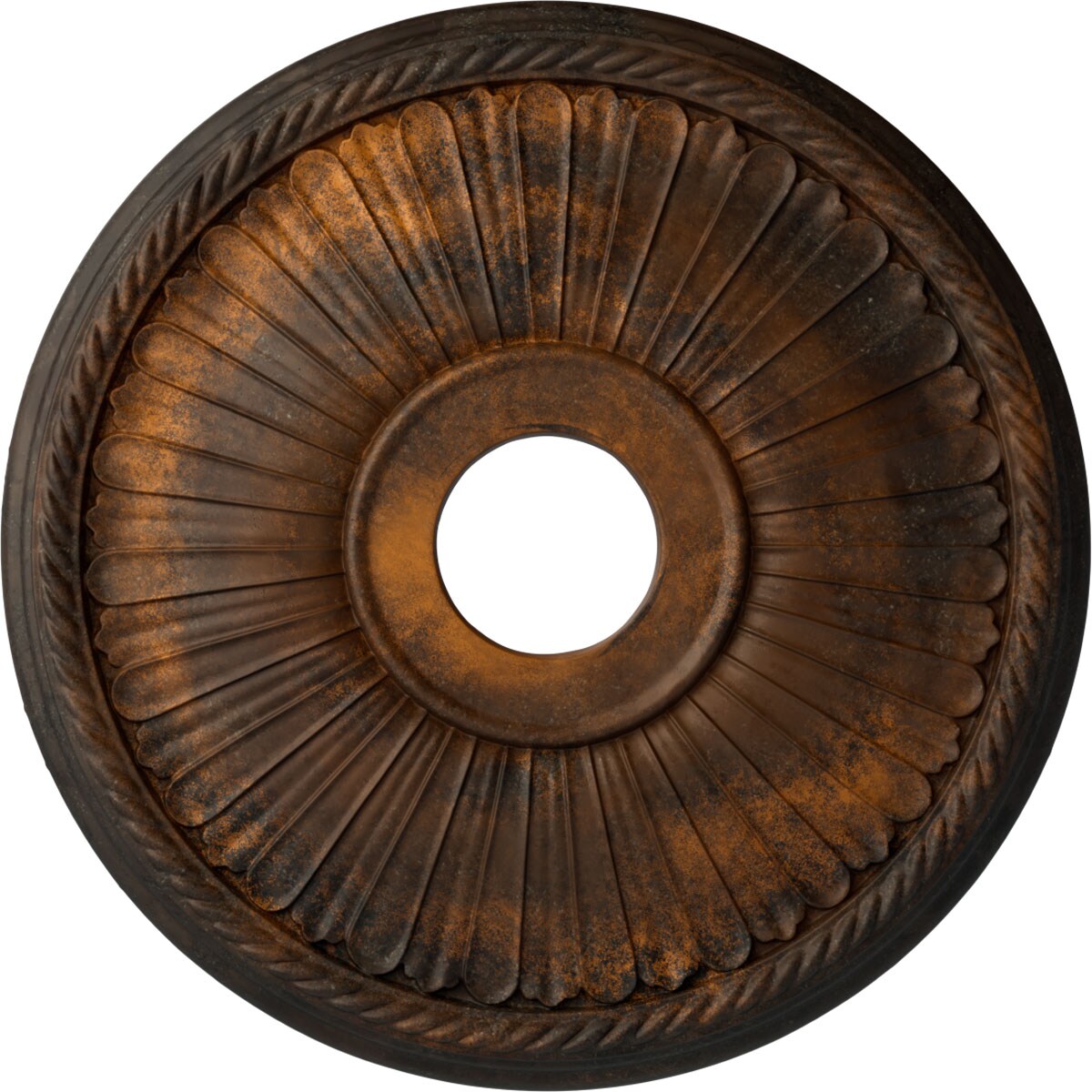 Ekena Millwork CM20BE1RUS Berkshire 20.125-in W x 20.125-in L Painted Rust Polyurethane Whole Ceiling Medallion