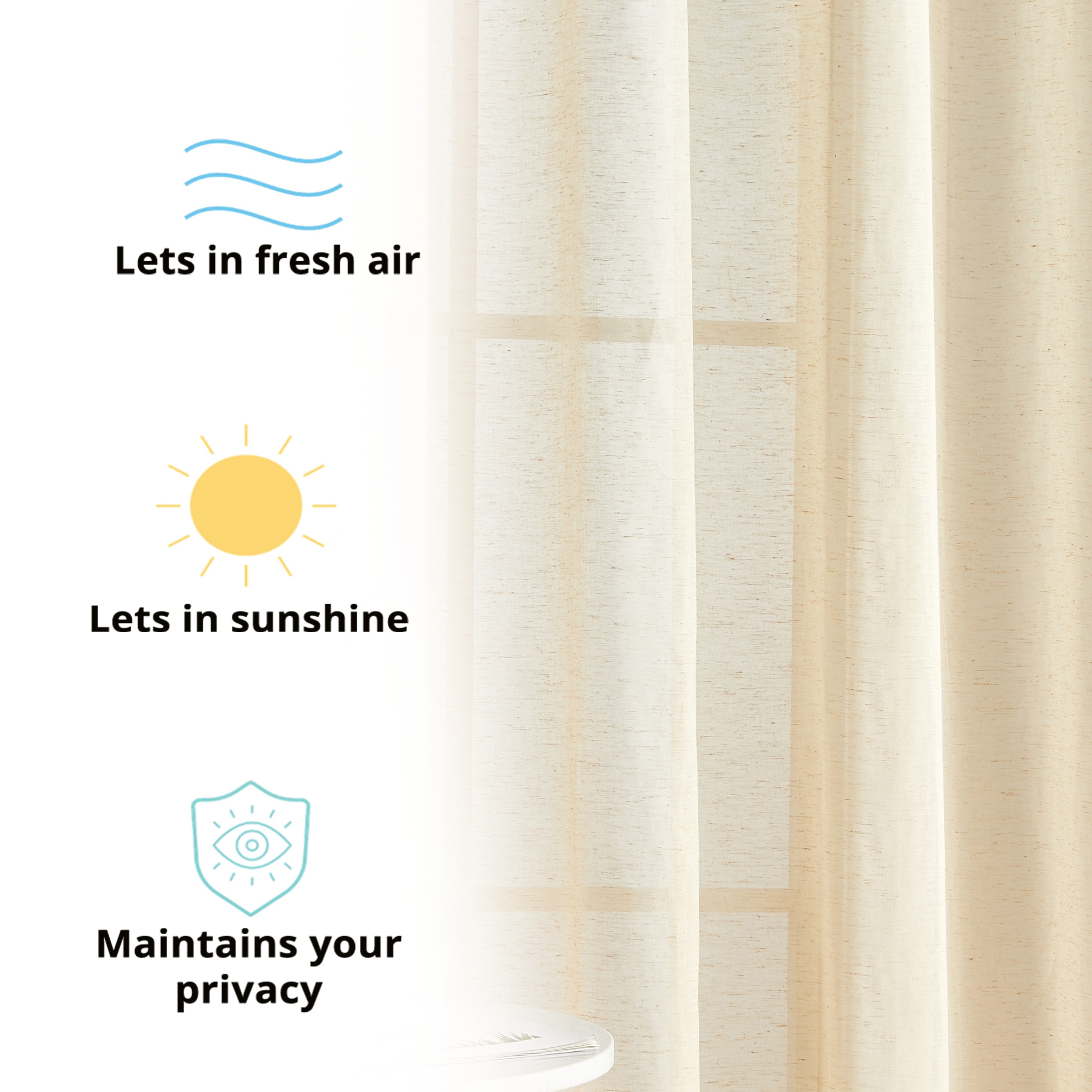 HLC.me SIERA-LN-BEIG84 curtains - View #4