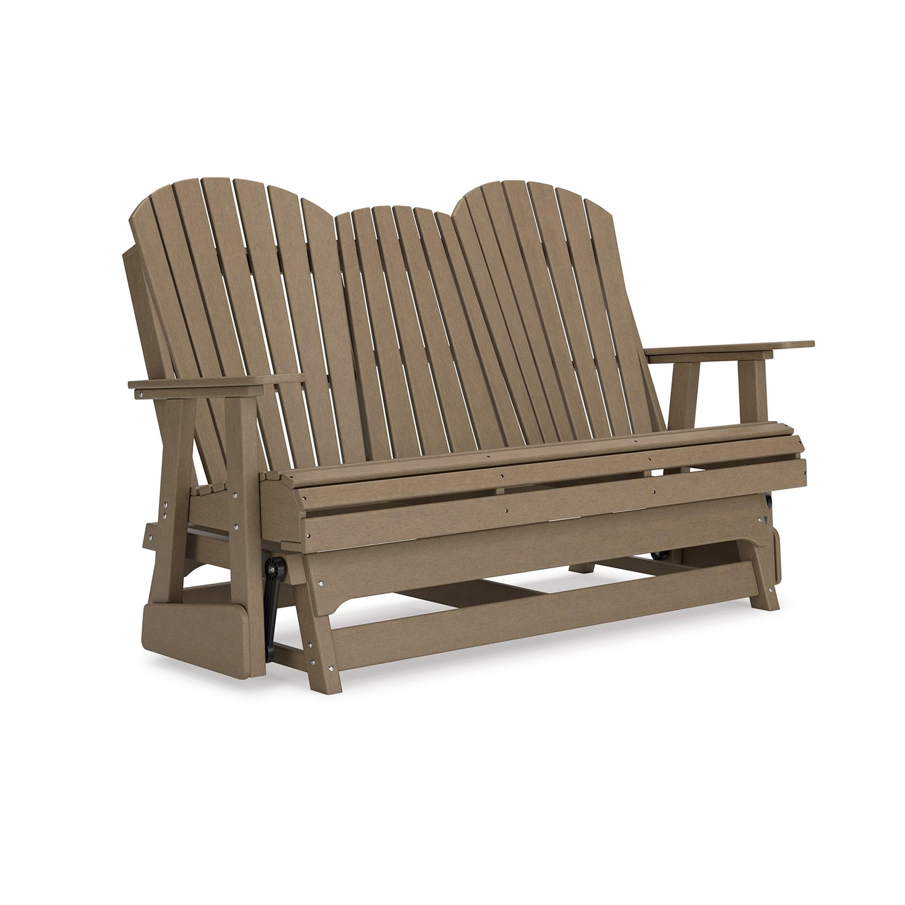 Benzara BM315940 Outdoor Loveseat with Brown and HDPE Frame