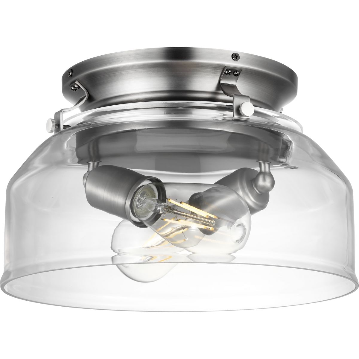 Progress Lighting P260000-081-WB Springer 11.8753-in 2 -Light Silver LED Ceiling Fan Light Kit