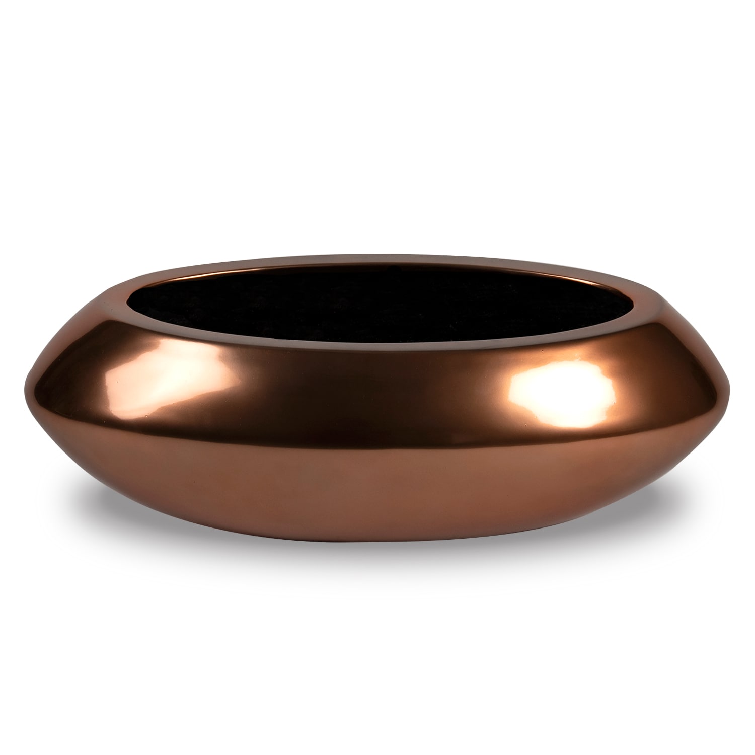 Vasesource SAFINA7SCO Round 6.5-in W Copper Mixed/Composite Indoor/Outdoor Planter