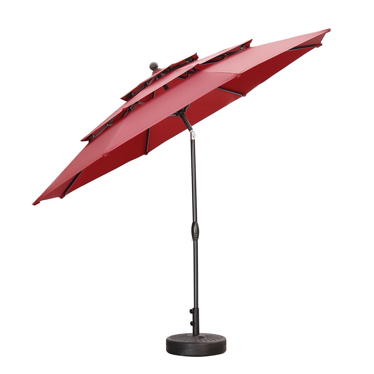 Ainfox 10-ft Steel Red Garden Patio Umbrella In The Patio Umbrellas ...