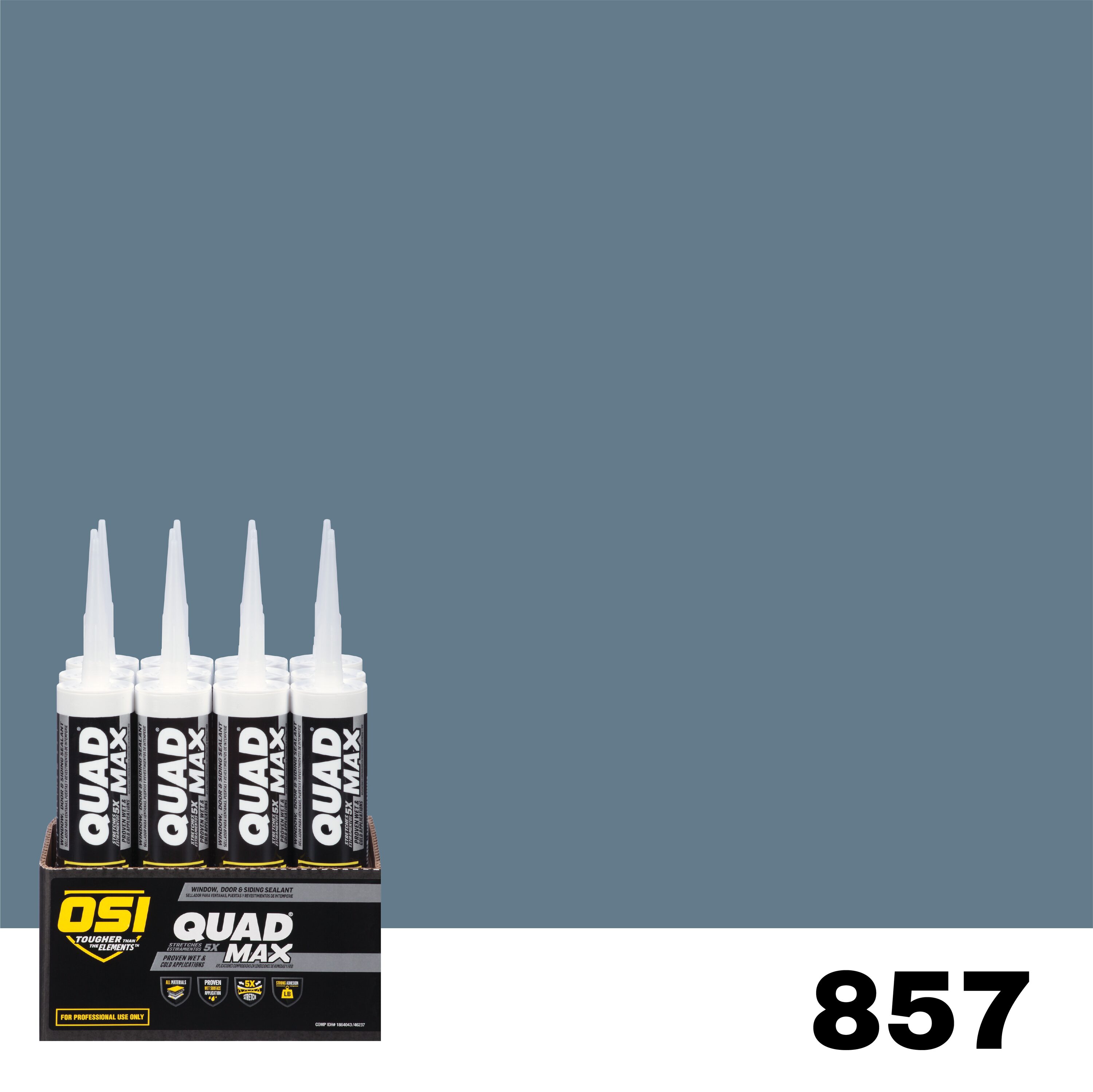 OSI 1869766 Quad Max 12 -Pack 9.5-oz Window door Blue 857 Paintable Advanced Sealant Caulk