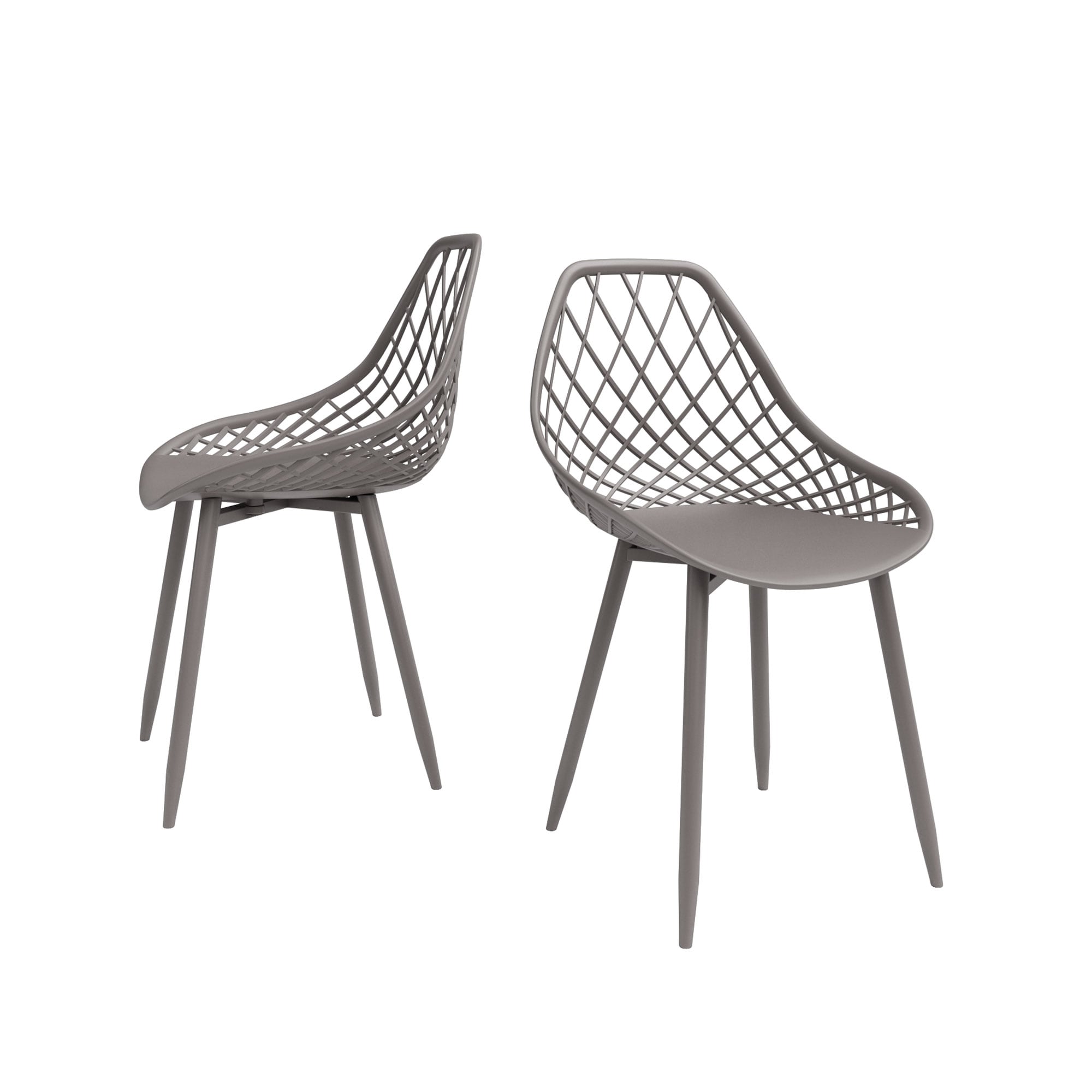 Jamesdar Set of 2 Kurv Contemporary/Modern Dining Side Chair (Metal ...