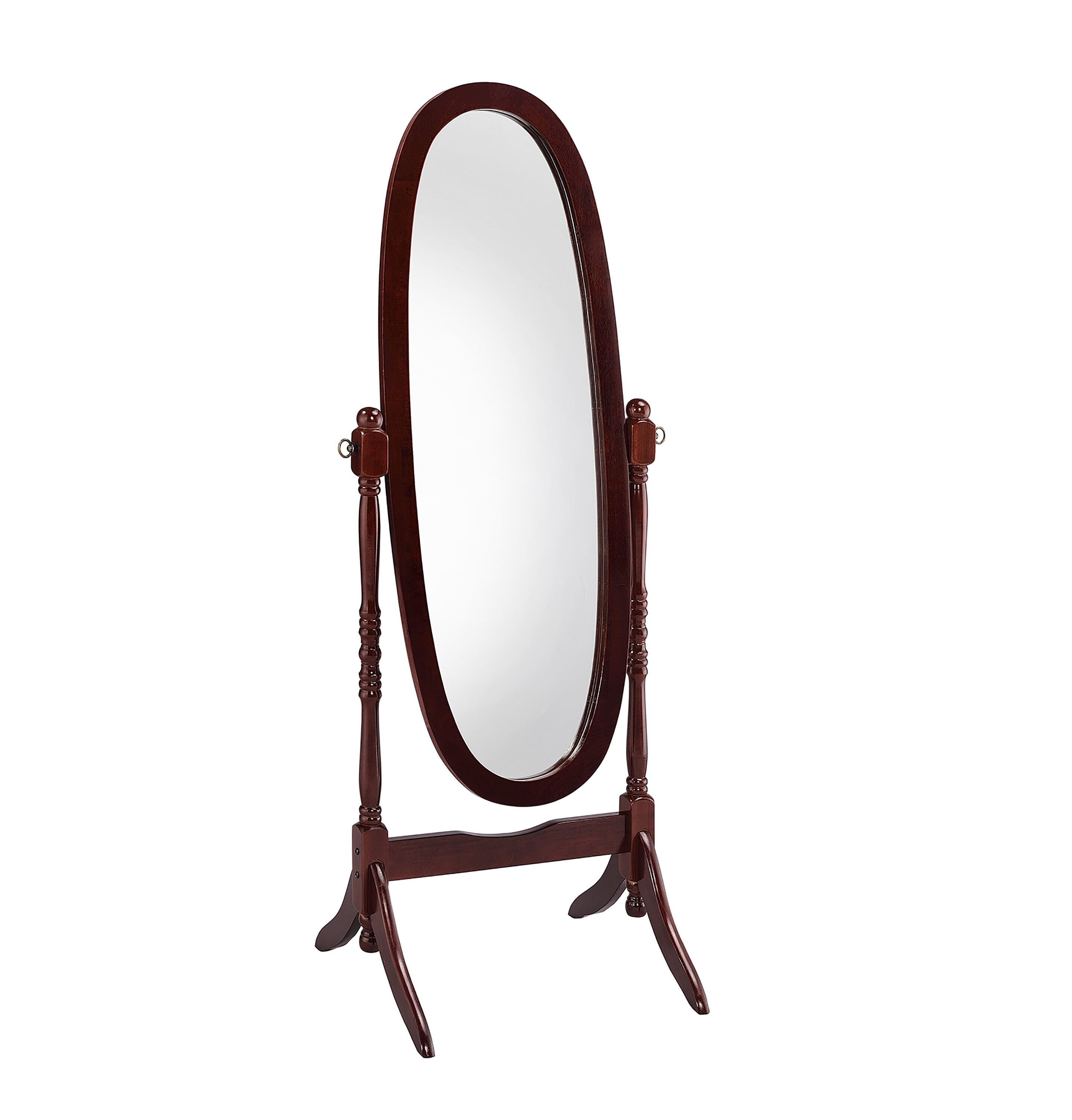 Siavonce XH15936 20-in W x 59-in H Oval Cherry Framed Full Length Floor Mirror