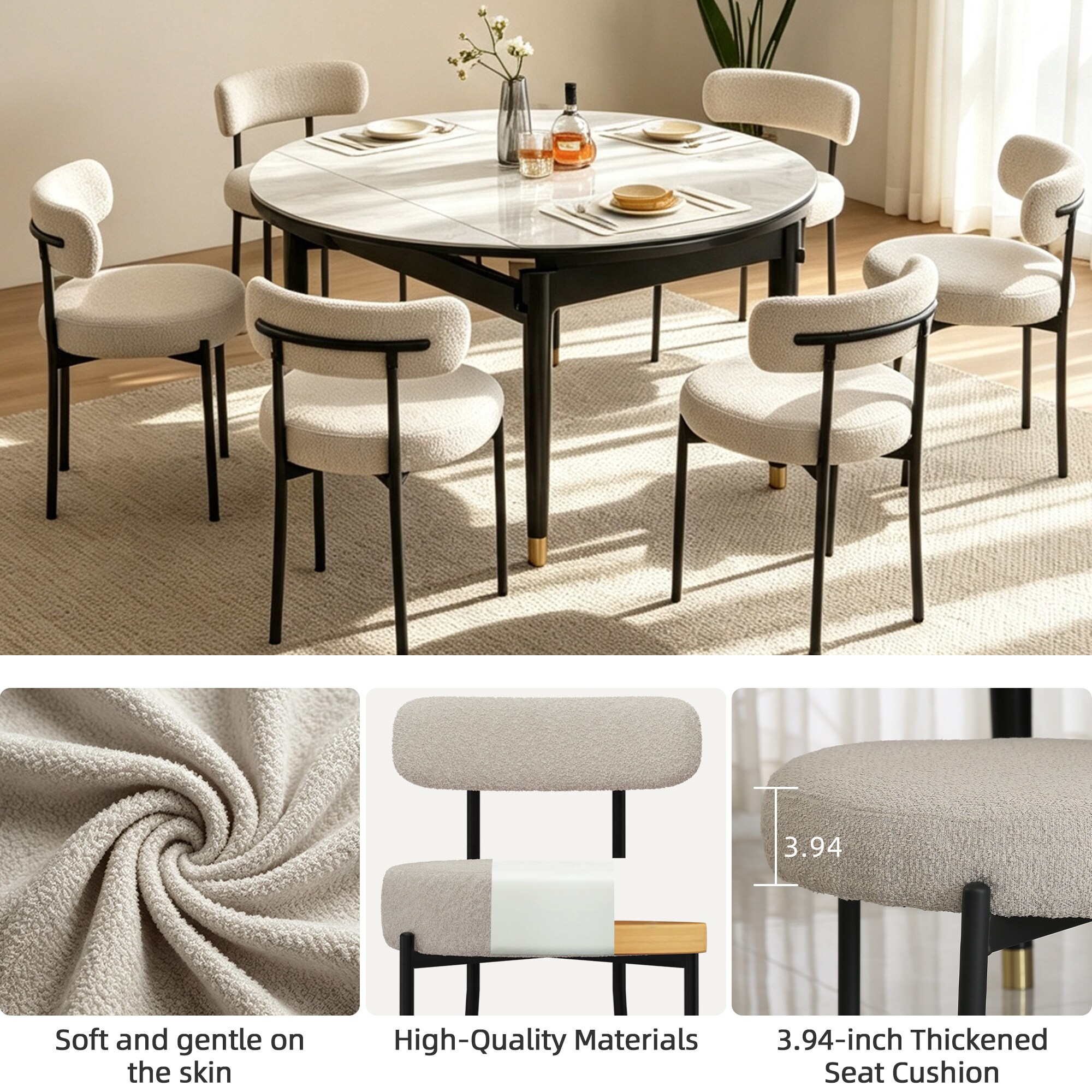DYHOME SJ-RDC-GY-6 Dining-Chairs - View #6