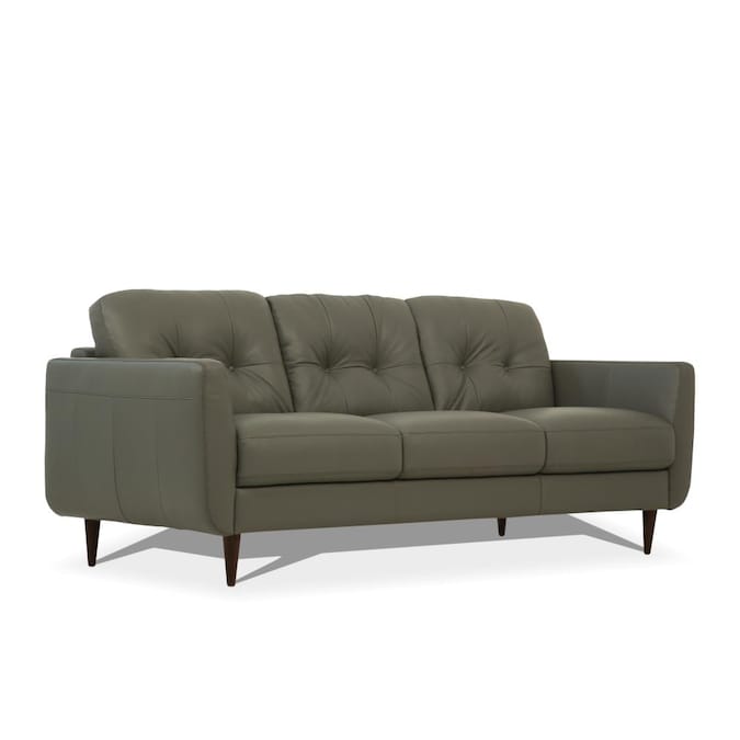 Acme Furniture Radwan Modern Pesto, Green Leather Sofa And Loveseat