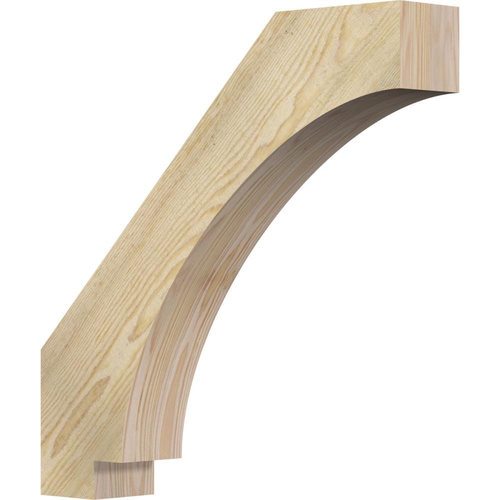 Ekena Millwork BRC04X22X22IMP00RDF 4-in x 22-in x 22-in Douglas Fir Unfinished Wood Imperial Rough Sawn Knee Brace