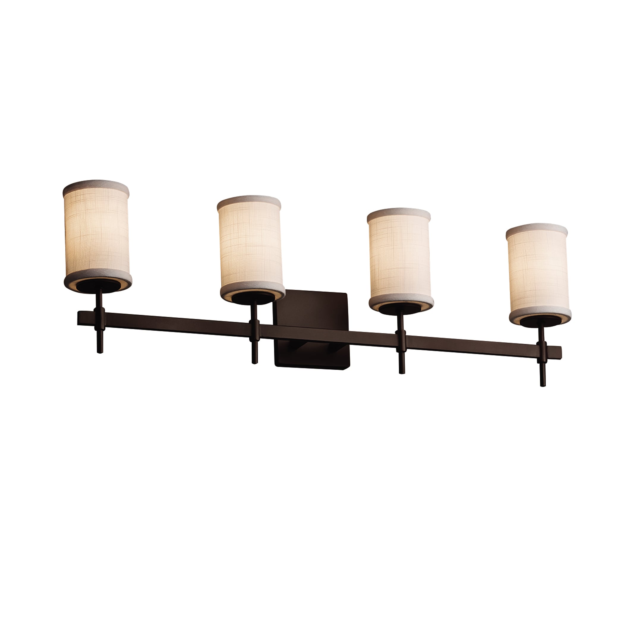Justice Design Group FAB-8414-10-WH-DB-LD Textile 31-in 4-Light Dark Bronze LED Transitional Vanity Light
