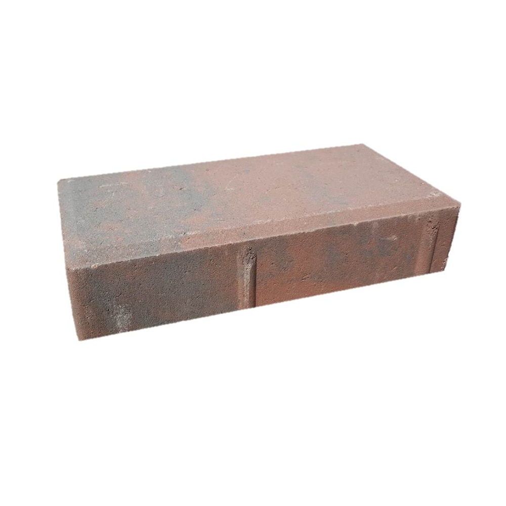 8-in L X 4-in W X 2-in H Rectangle Red/Charcoal Concrete Paver 0040408 ...