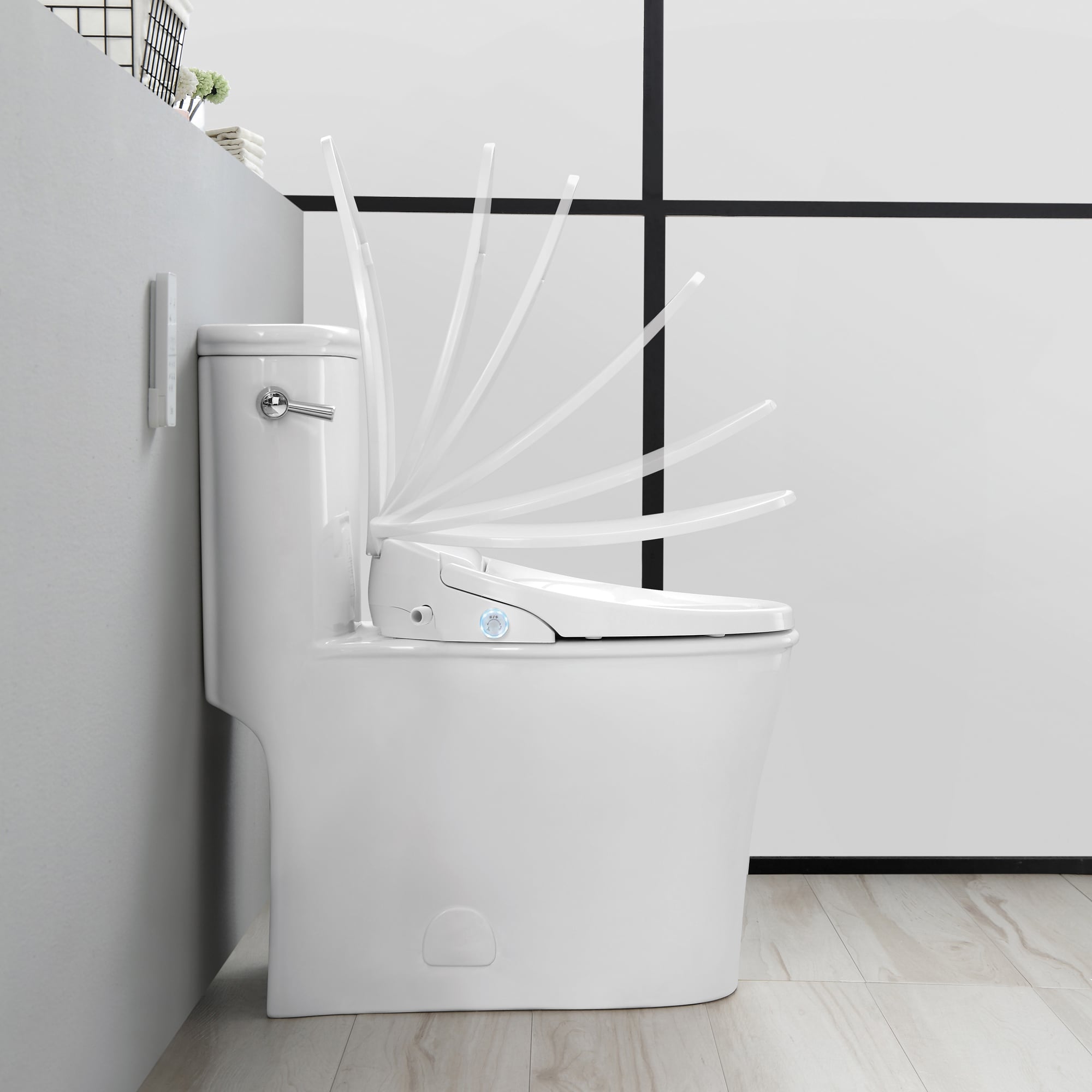 Volta White Elongated Dual Flush Smart Toilet with Bidet