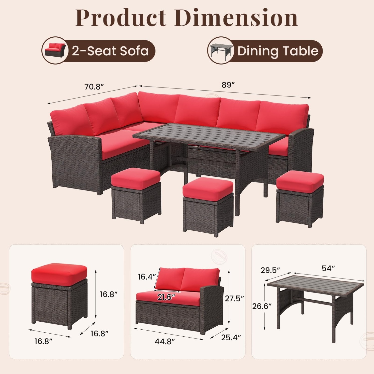 AECOJOY 16076RD-LS01 Patio-Sofas-Daybeds - View #5