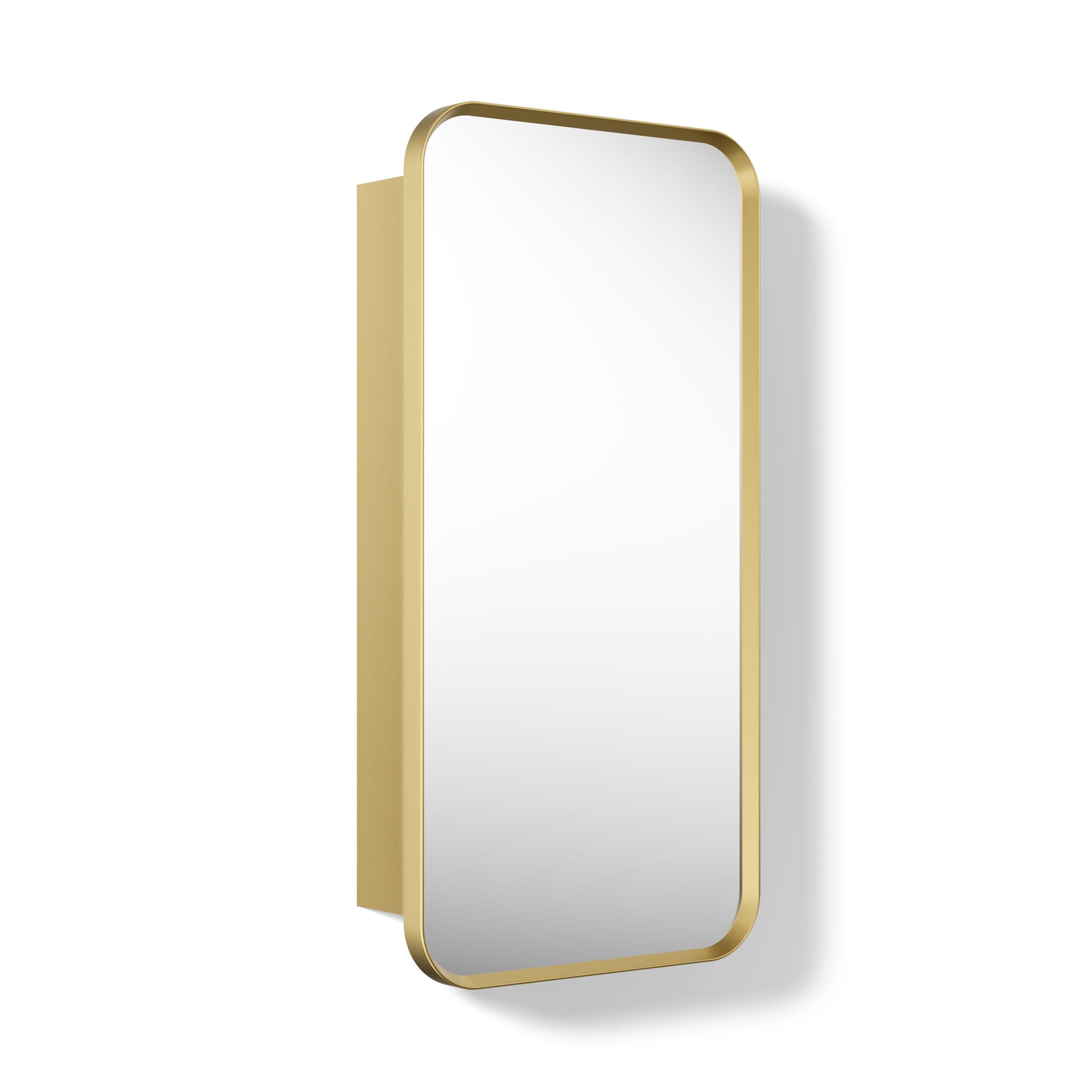 KOHLER - Verdera 15-in x 30-in Surface/Recessed Mount Moderne Brushed Gold Mirrored Rectangle Med...