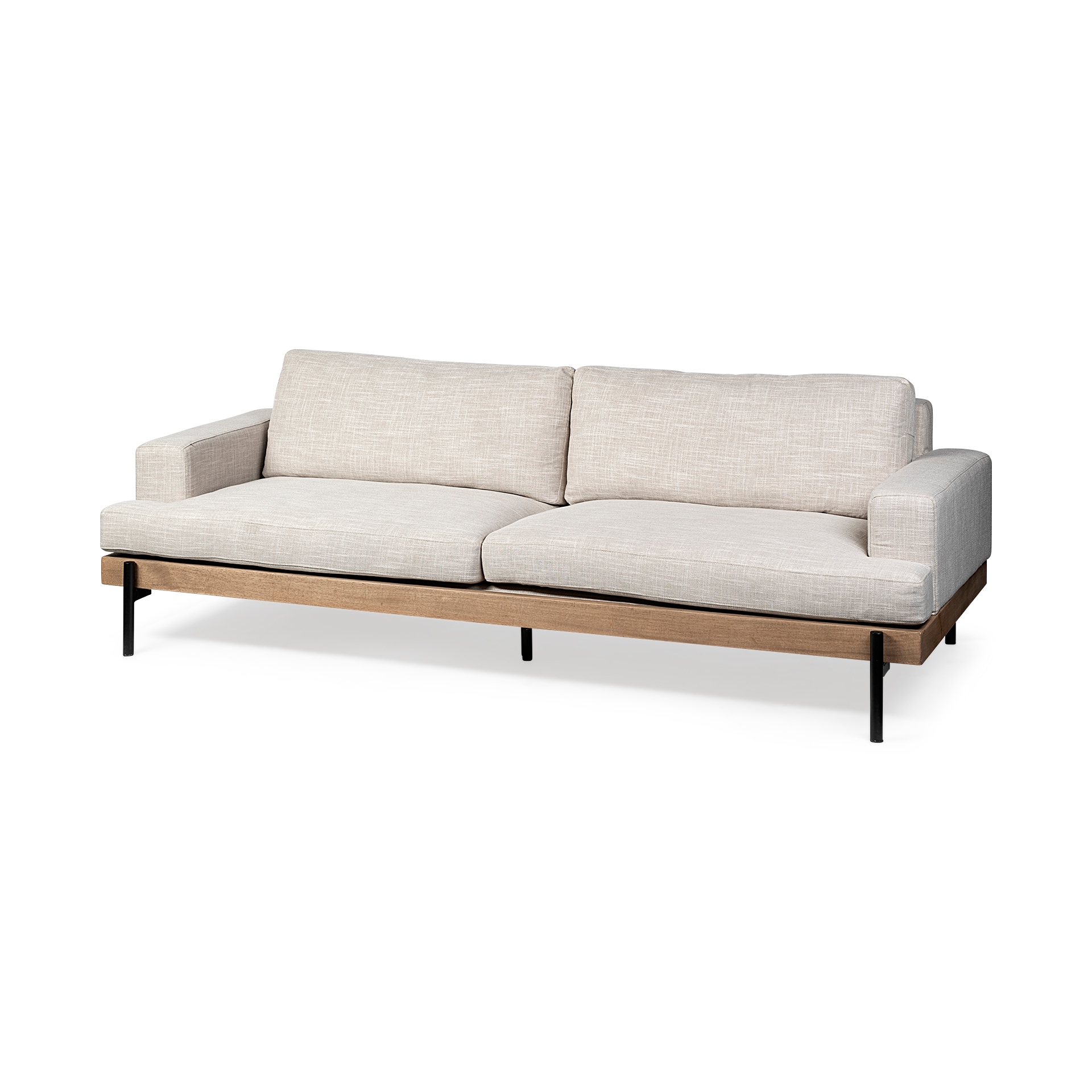 Mercana Colburne Industrial Beige Polyester/Blend Sofa in the Couches,  Sofas & Loveseats department at Lowes.com